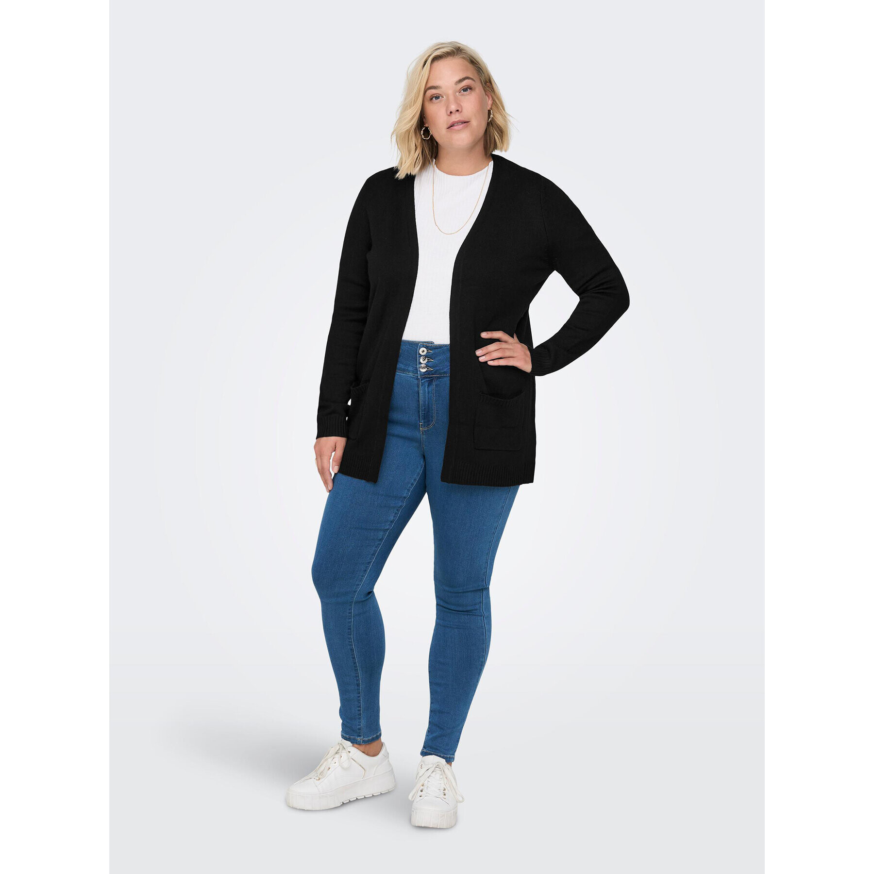 ONLY Carmakoma Кардиган 15219653 Черен Regular Fit - Pepit.bg