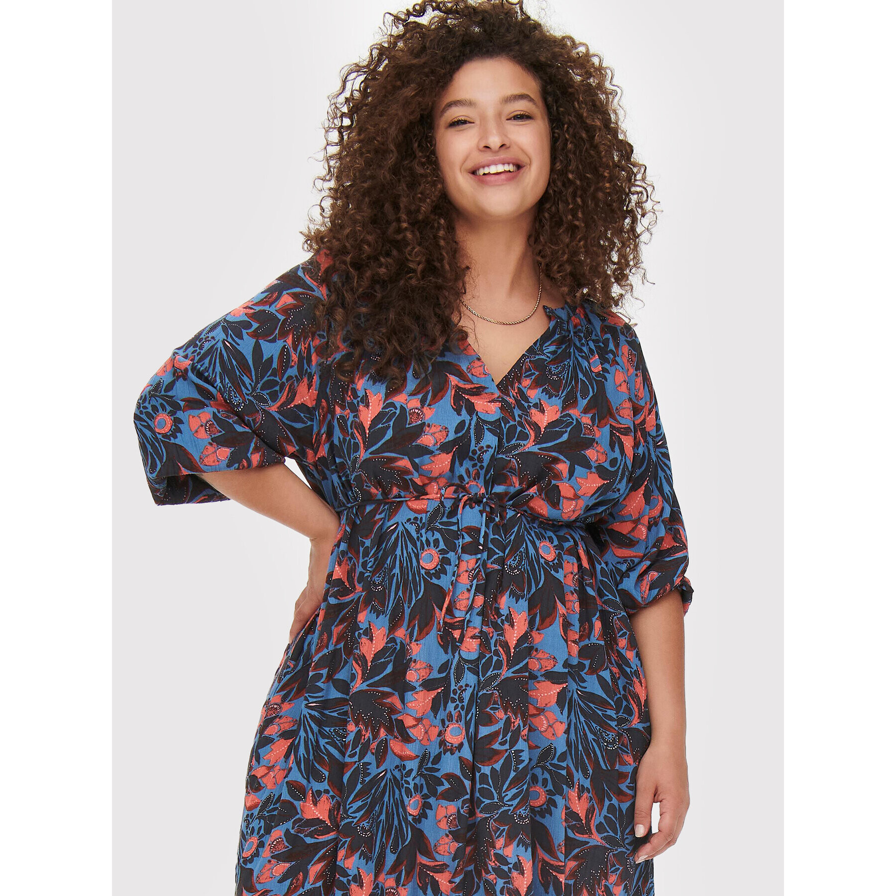 ONLY Carmakoma Лятна рокля Miranda 15256427 Син Regular Fit - Pepit.bg