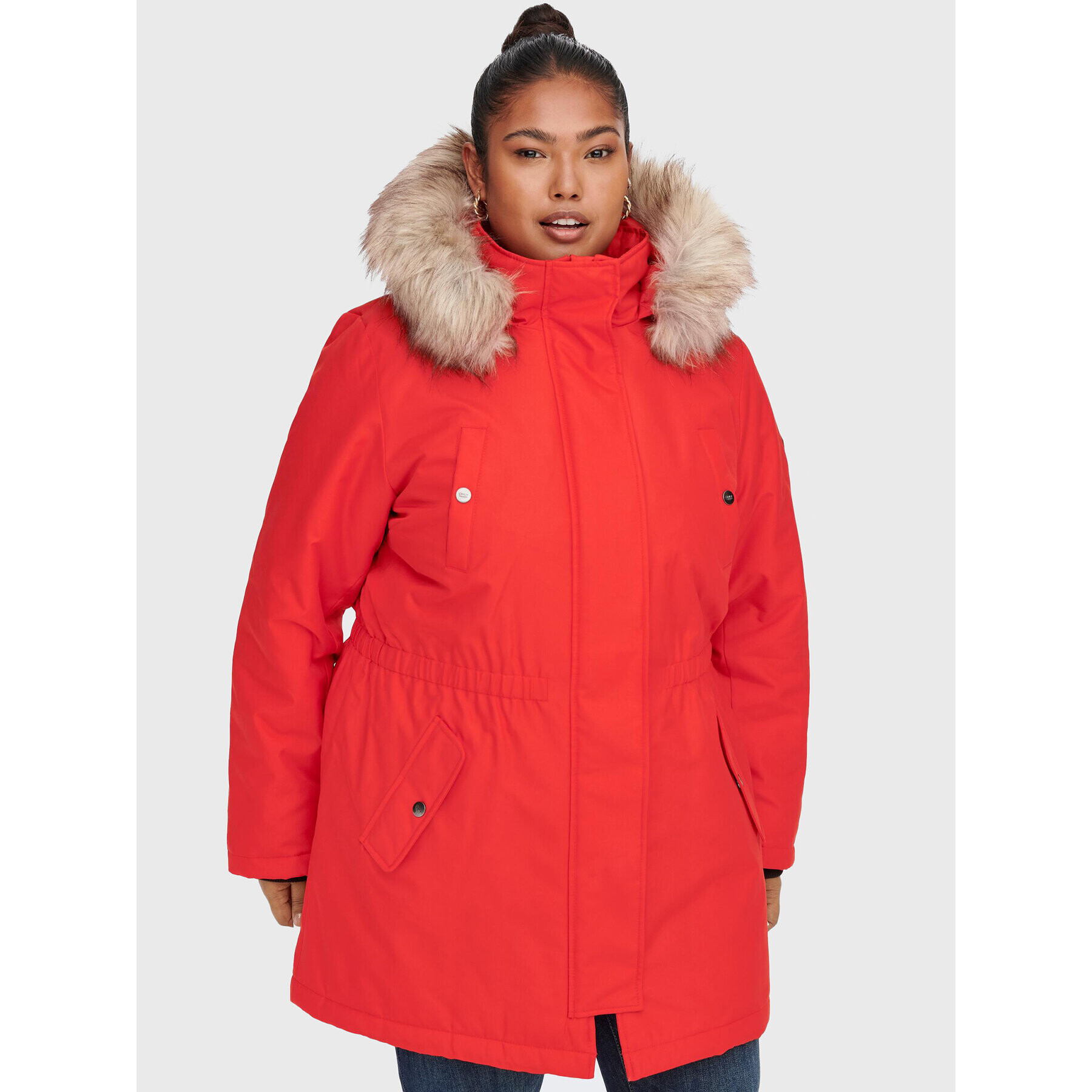 ONLY Carmakoma Парка Irena 15185999 Червен Regular Fit - Pepit.bg