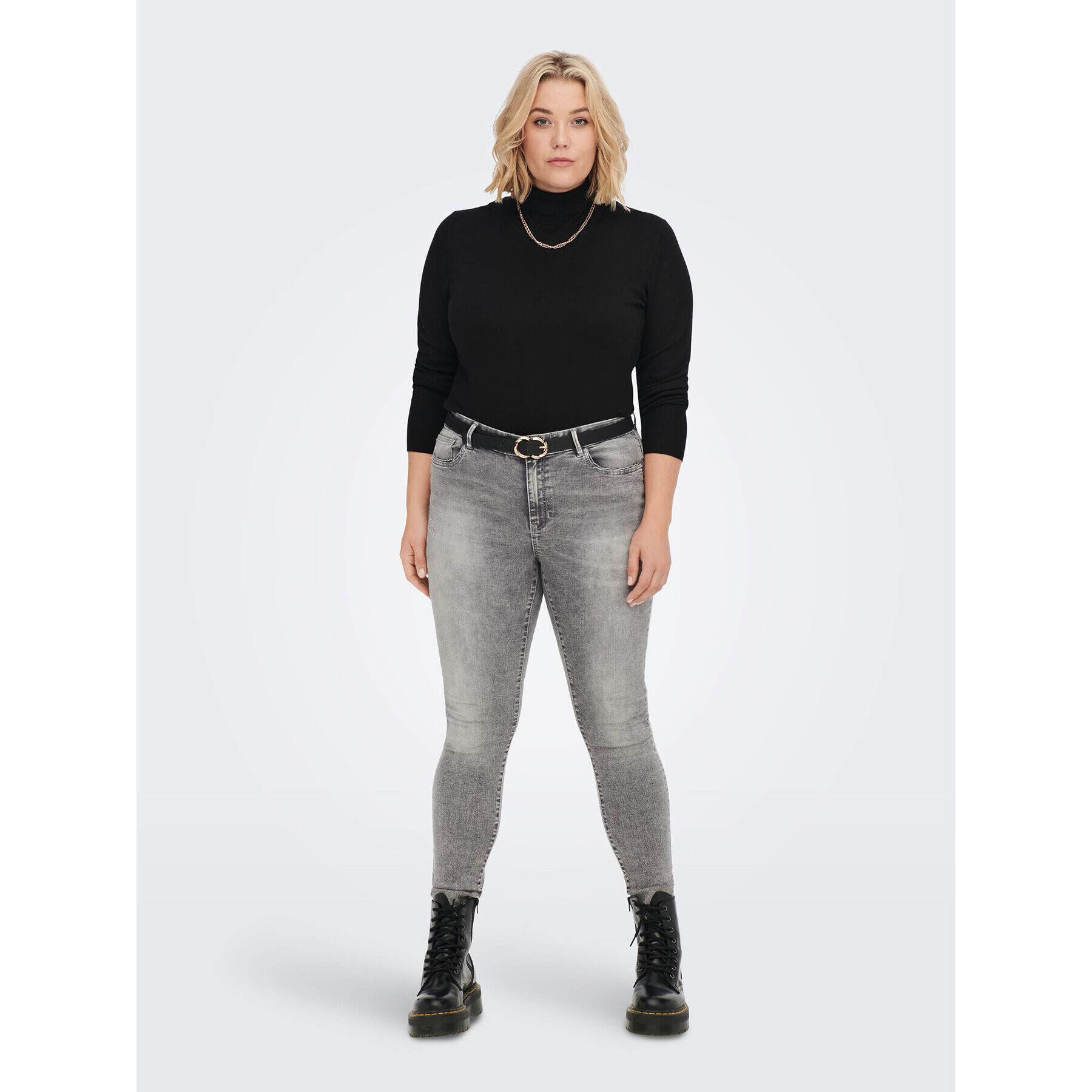 ONLY Carmakoma Поло 15277680 Черен Slim Fit - Pepit.bg