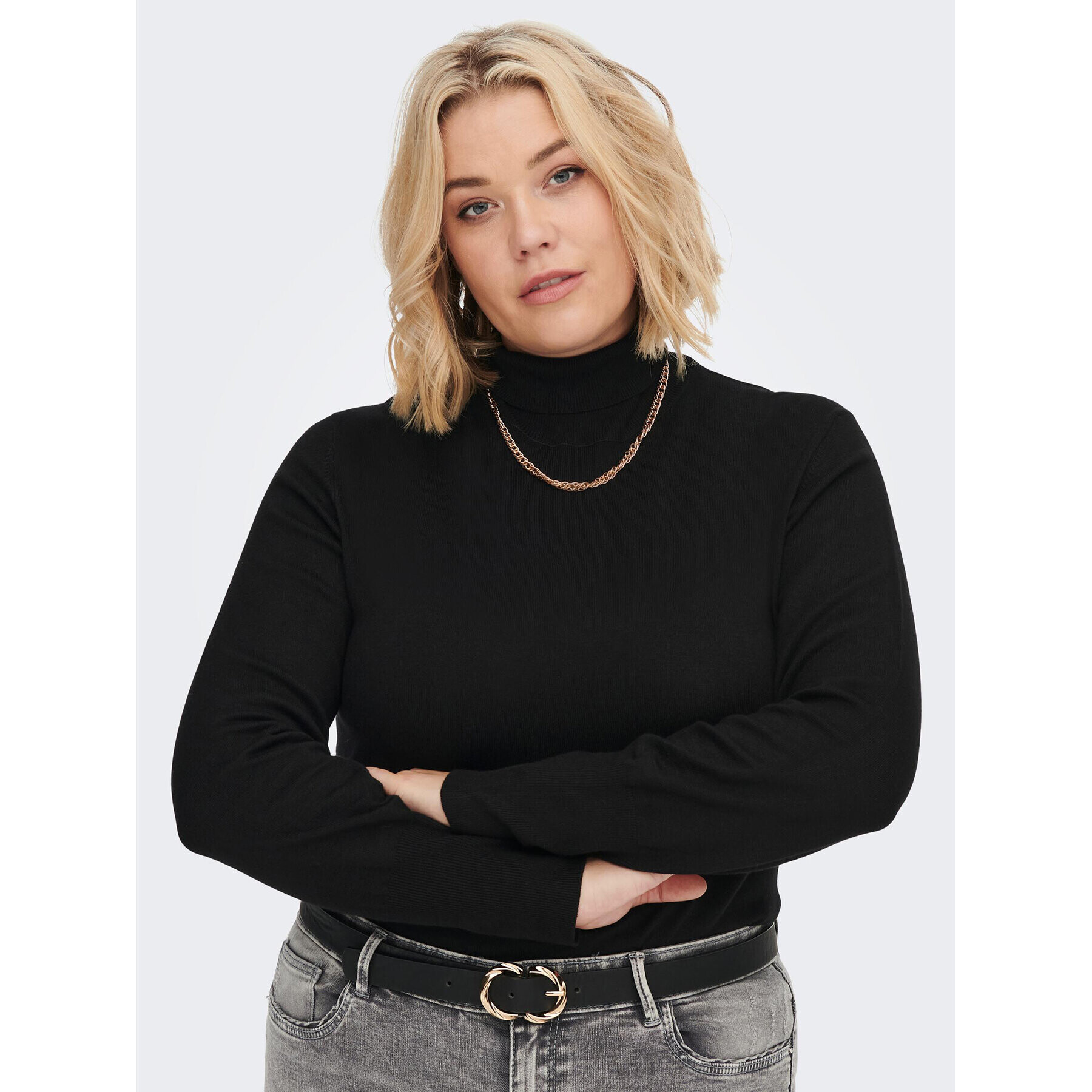 ONLY Carmakoma Поло 15277680 Черен Slim Fit - Pepit.bg