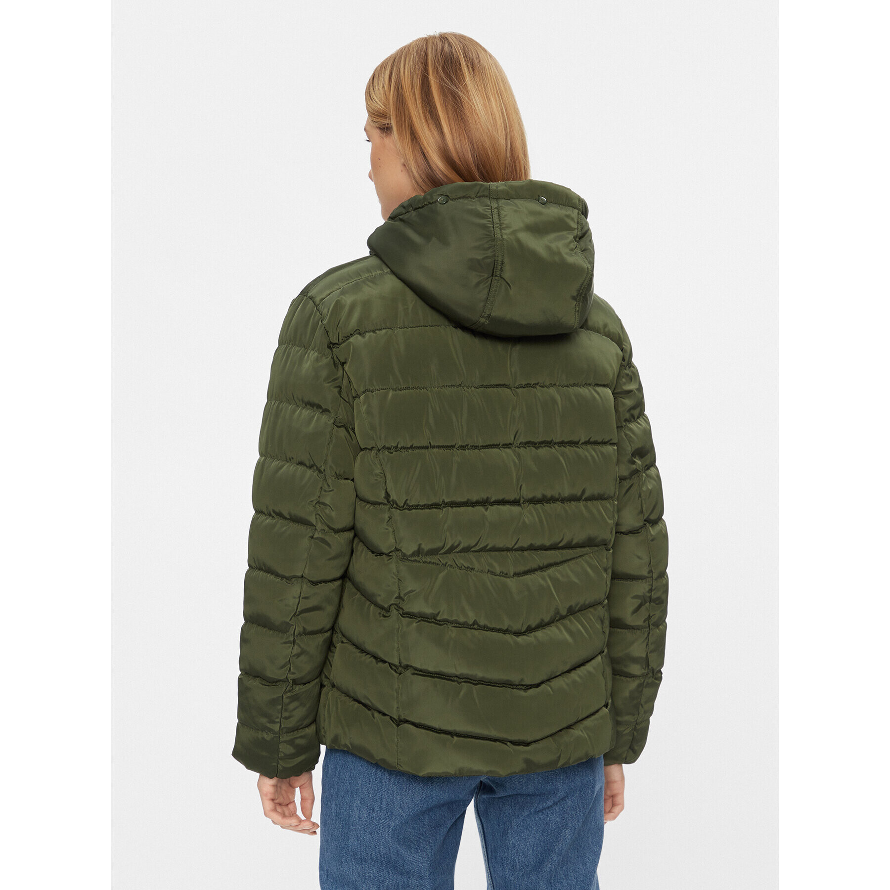 ONLY Carmakoma Пухено яке 15305702 Зелен Regular Fit - Pepit.bg
