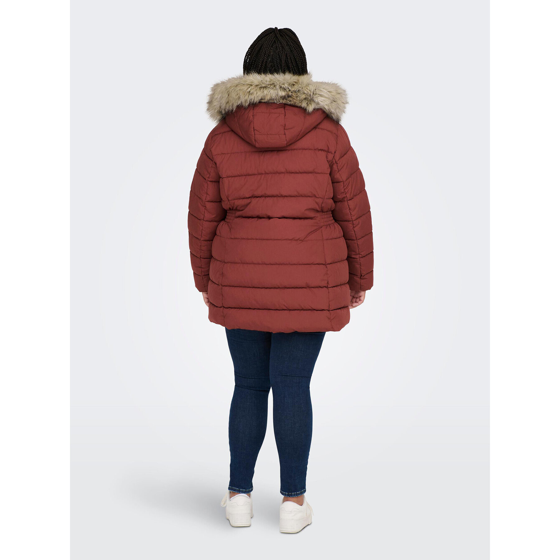 ONLY Carmakoma Пухено яке Luna 15206227 Червен Regular Fit - Pepit.bg