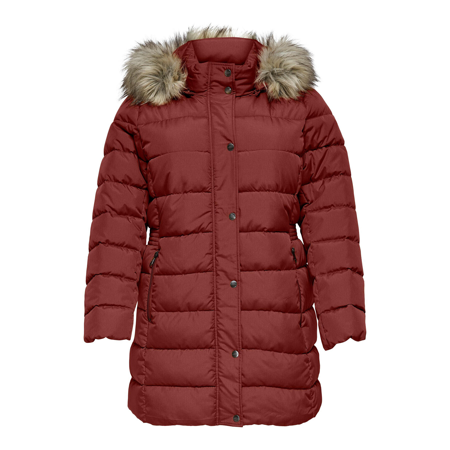ONLY Carmakoma Пухено яке Luna 15206227 Червен Regular Fit - Pepit.bg