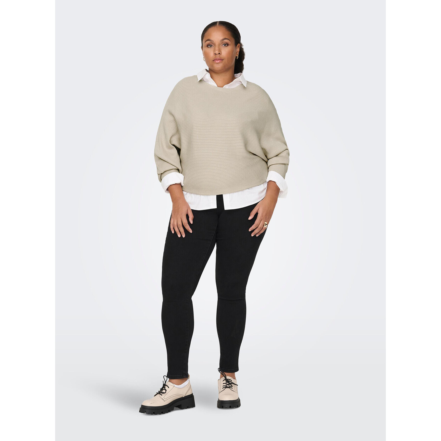 ONLY Carmakoma Пуловер Adaline Life 15257227 Бежов Regular Fit - Pepit.bg