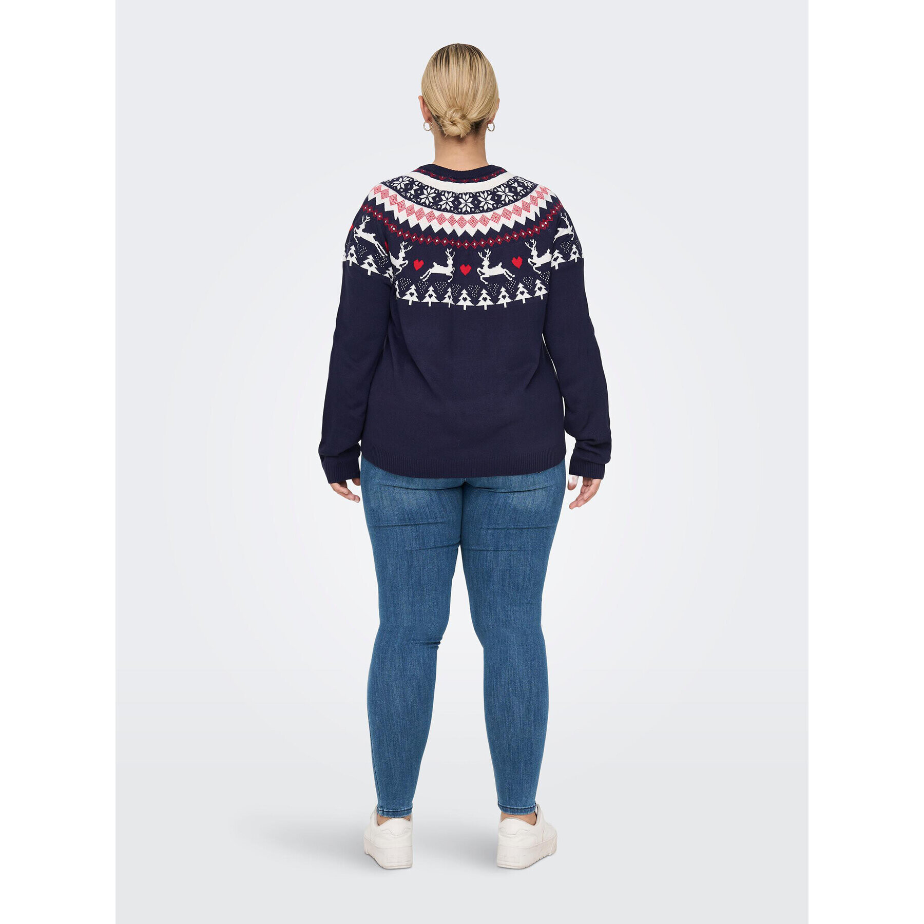 ONLY Carmakoma Пуловер Snow 15273632 Тъмносин Regular Fit - Pepit.bg