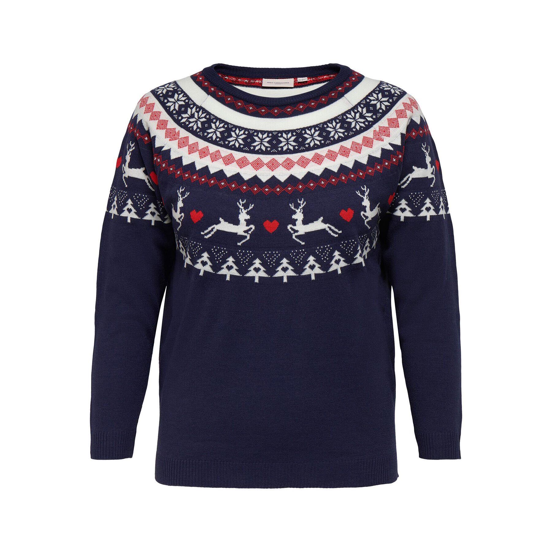 ONLY Carmakoma Пуловер Snow 15273632 Тъмносин Regular Fit - Pepit.bg