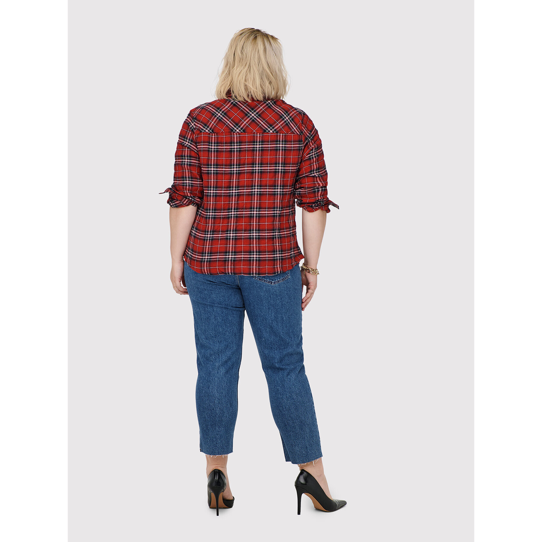 ONLY Carmakoma Риза Pini 15242434 Червен Regular Fit - Pepit.bg