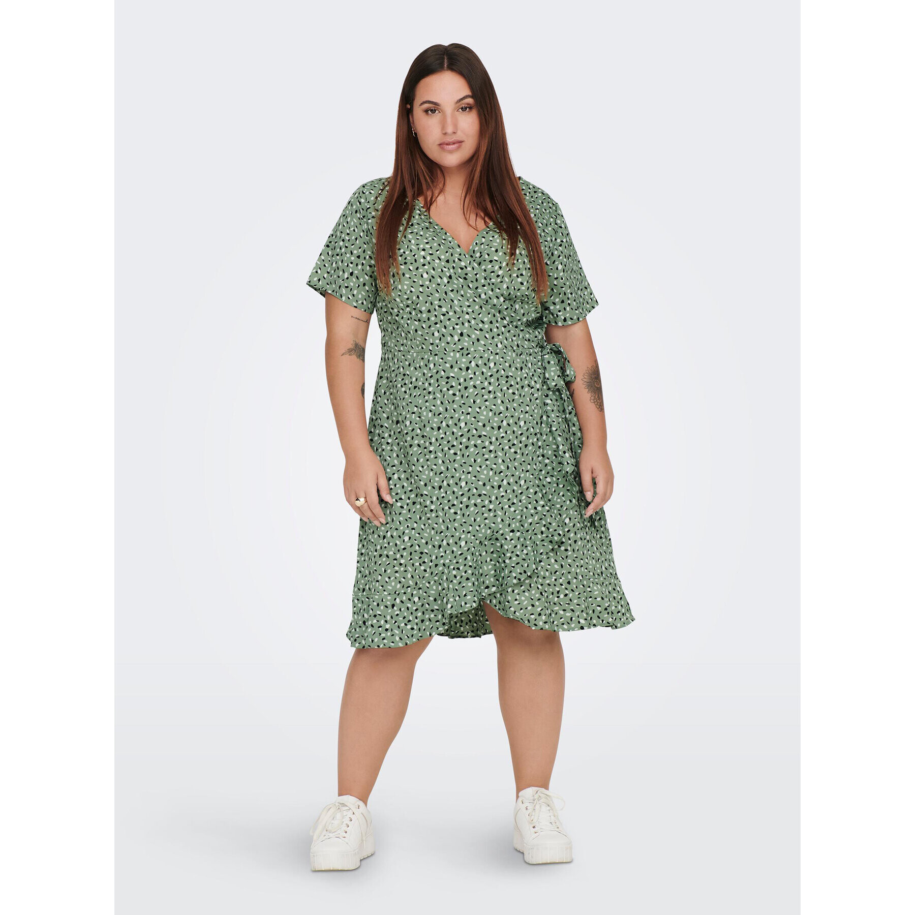 ONLY Carmakoma Рокля 15252210 Зелен Regular Fit - Pepit.bg