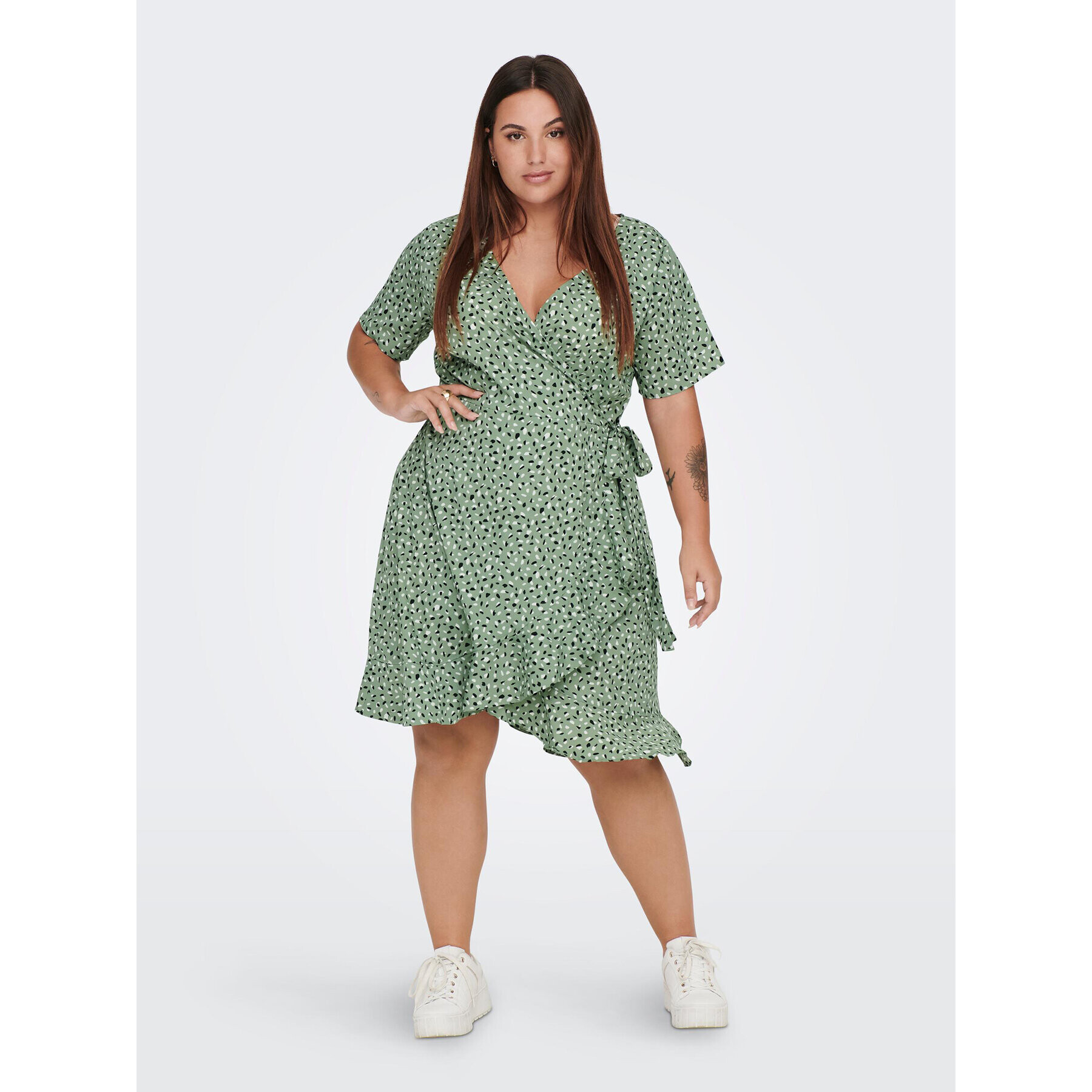 ONLY Carmakoma Рокля 15252210 Зелен Regular Fit - Pepit.bg