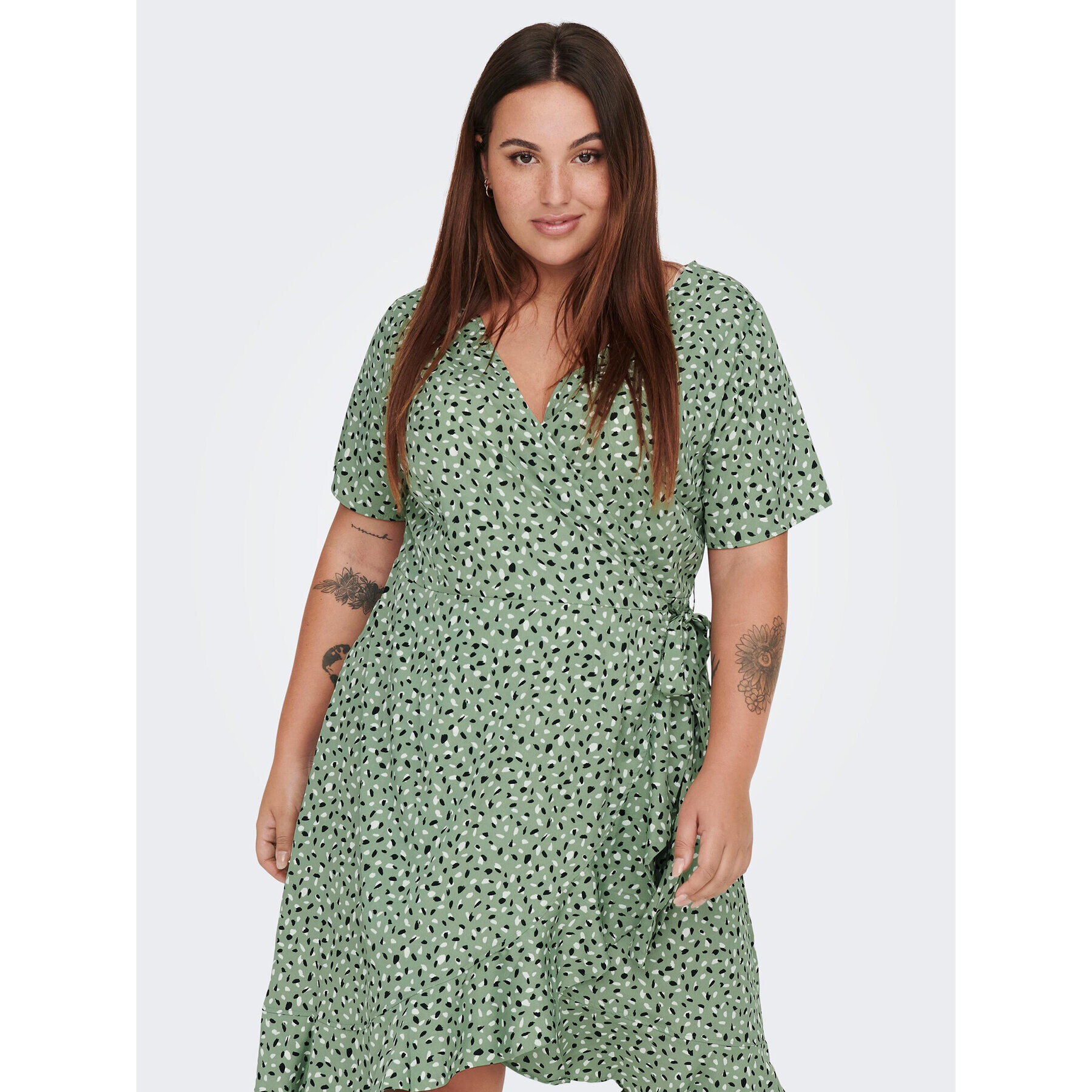 ONLY Carmakoma Рокля 15252210 Зелен Regular Fit - Pepit.bg