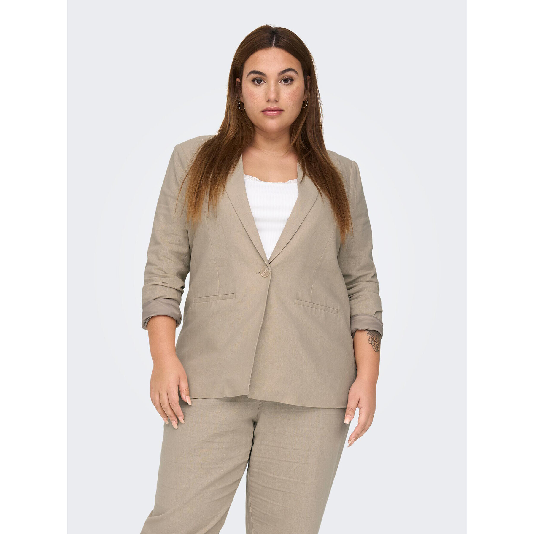 ONLY Carmakoma Сако 15280239 Сив Loose Fit - Pepit.bg