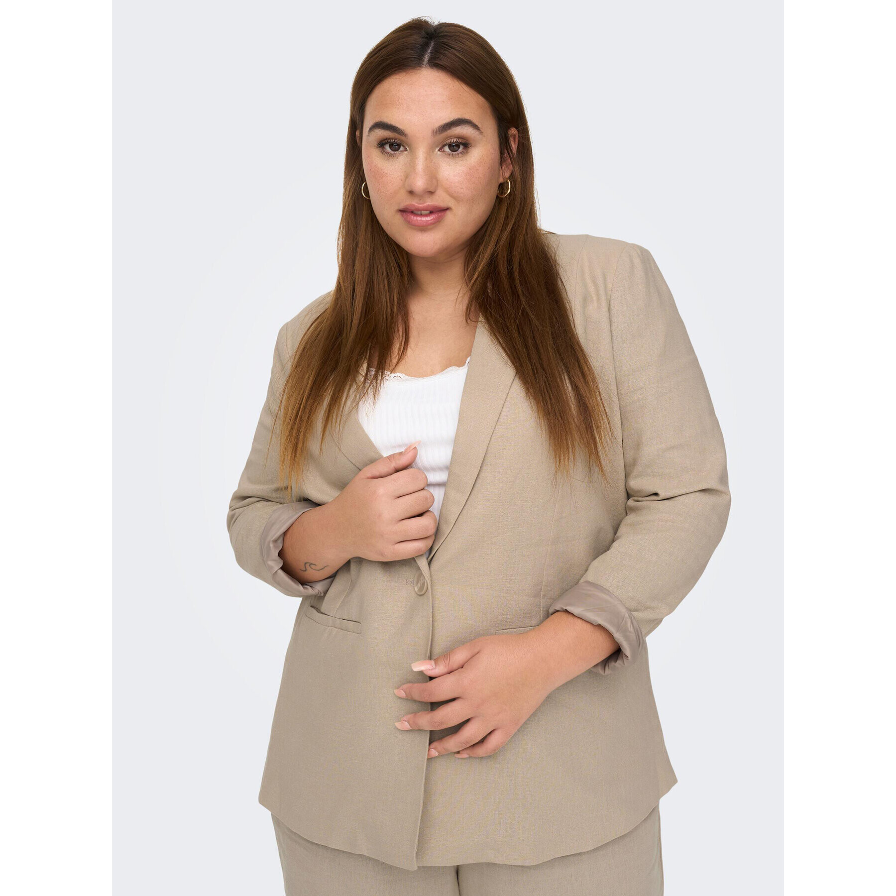 ONLY Carmakoma Сако 15280239 Сив Loose Fit - Pepit.bg