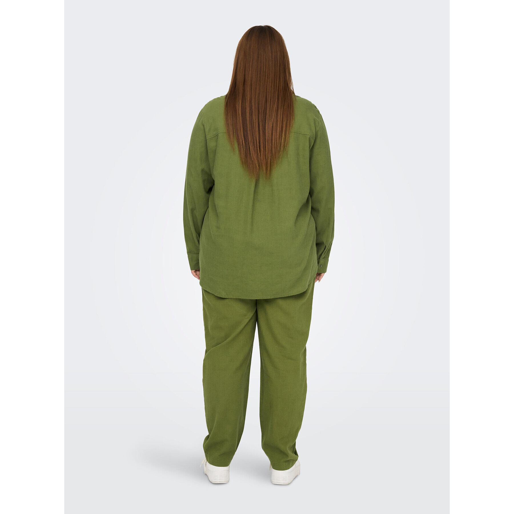ONLY Carmakoma Текстилни панталони 15280234 Зелен Regular Fit - Pepit.bg