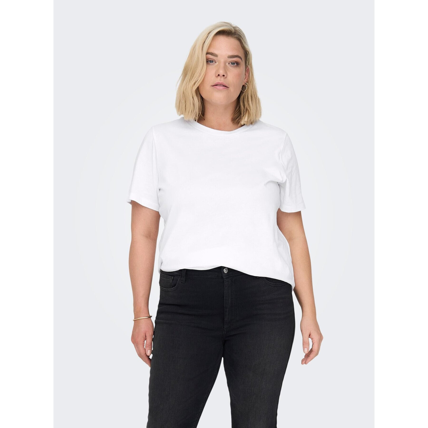 ONLY Carmakoma Тишърт 15287998 Бял Regular Fit - Pepit.bg