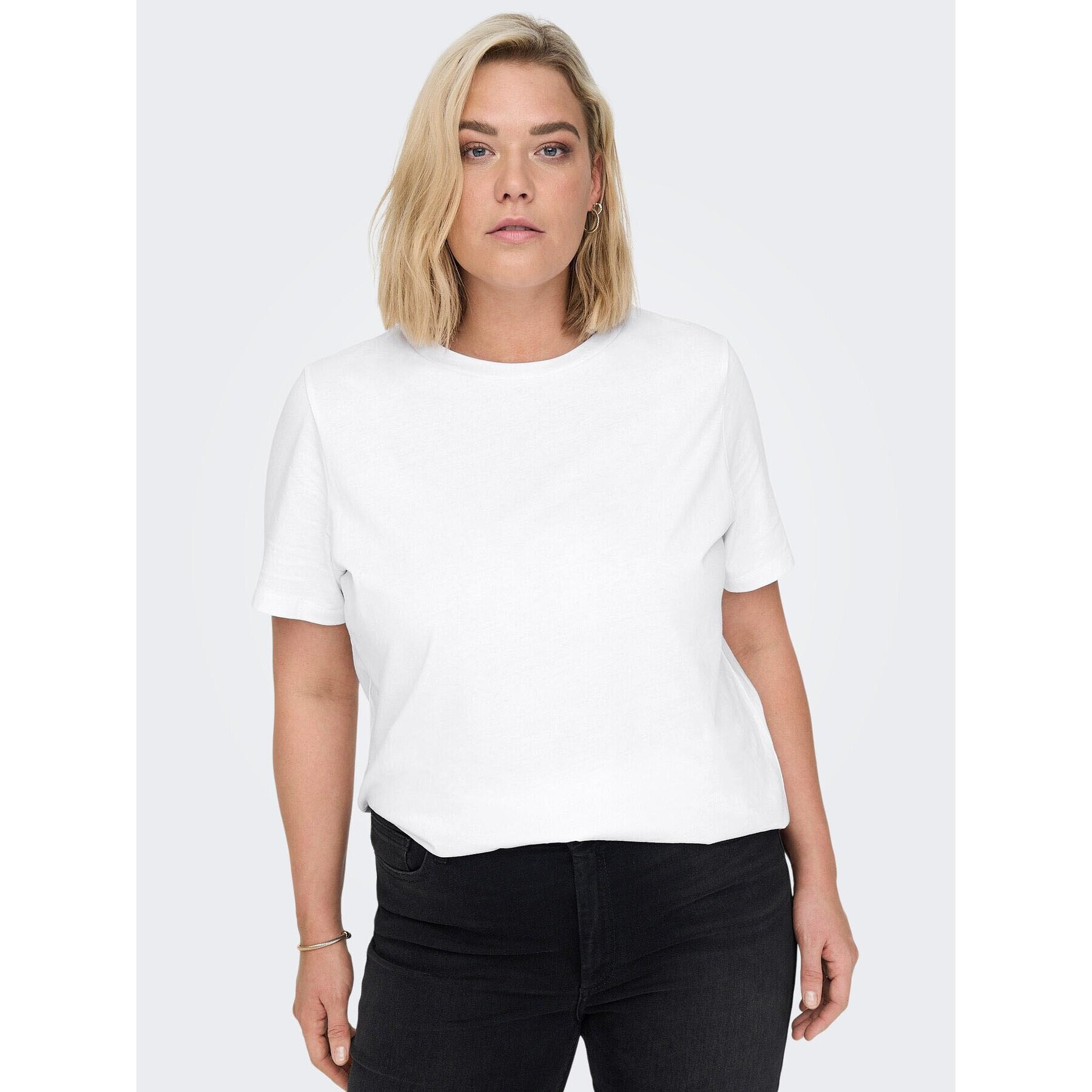 ONLY Carmakoma Тишърт 15287998 Бял Regular Fit - Pepit.bg