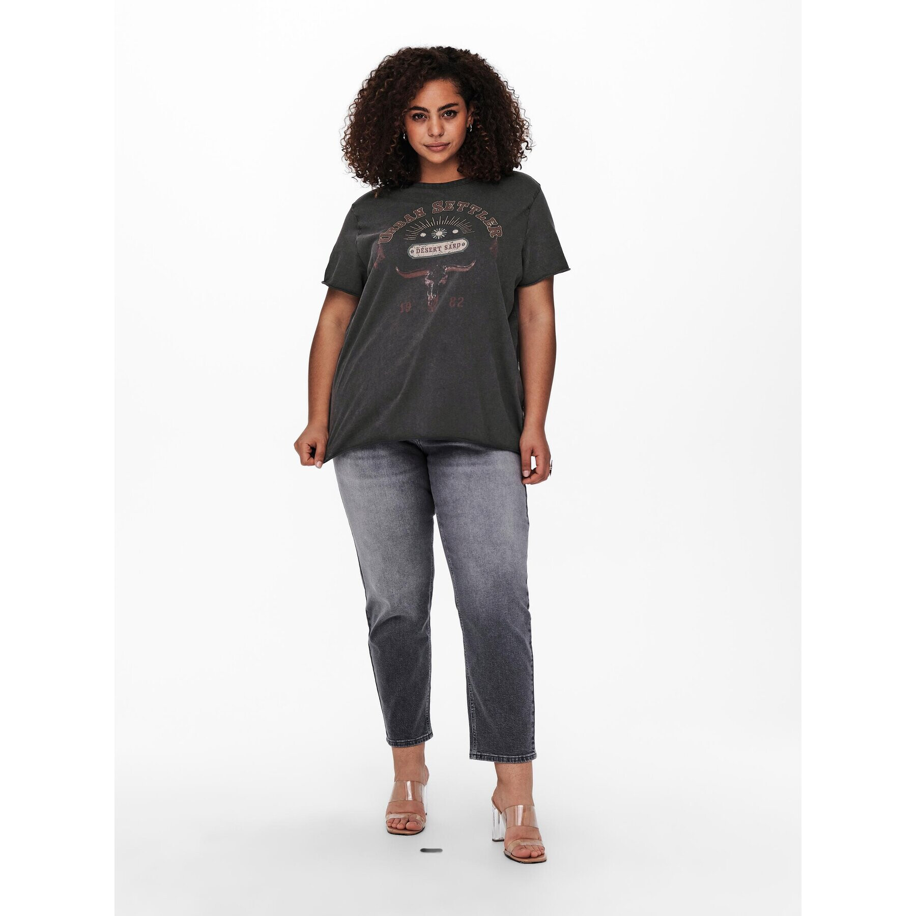 ONLY Carmakoma Тишърт Miko 15236389 Сив Regular Fit - Pepit.bg