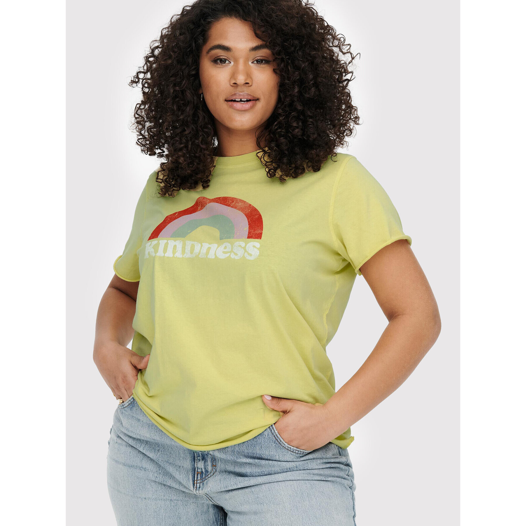 ONLY Carmakoma Тишърт Miko 15258865 Жълт Regular Fit - Pepit.bg