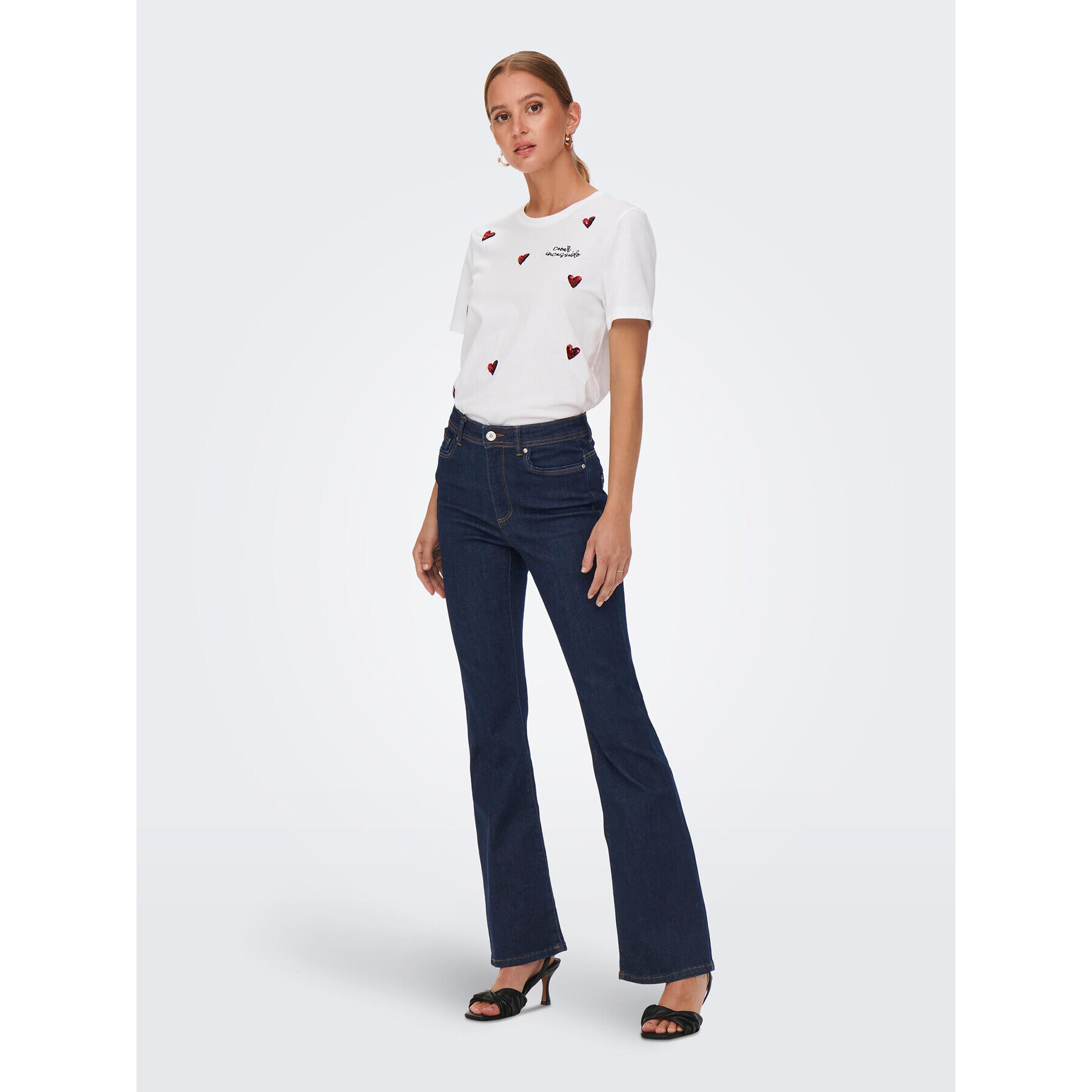 ONLY Дънки Wauw 15230472 Тъмносин Flare Fit - Pepit.bg