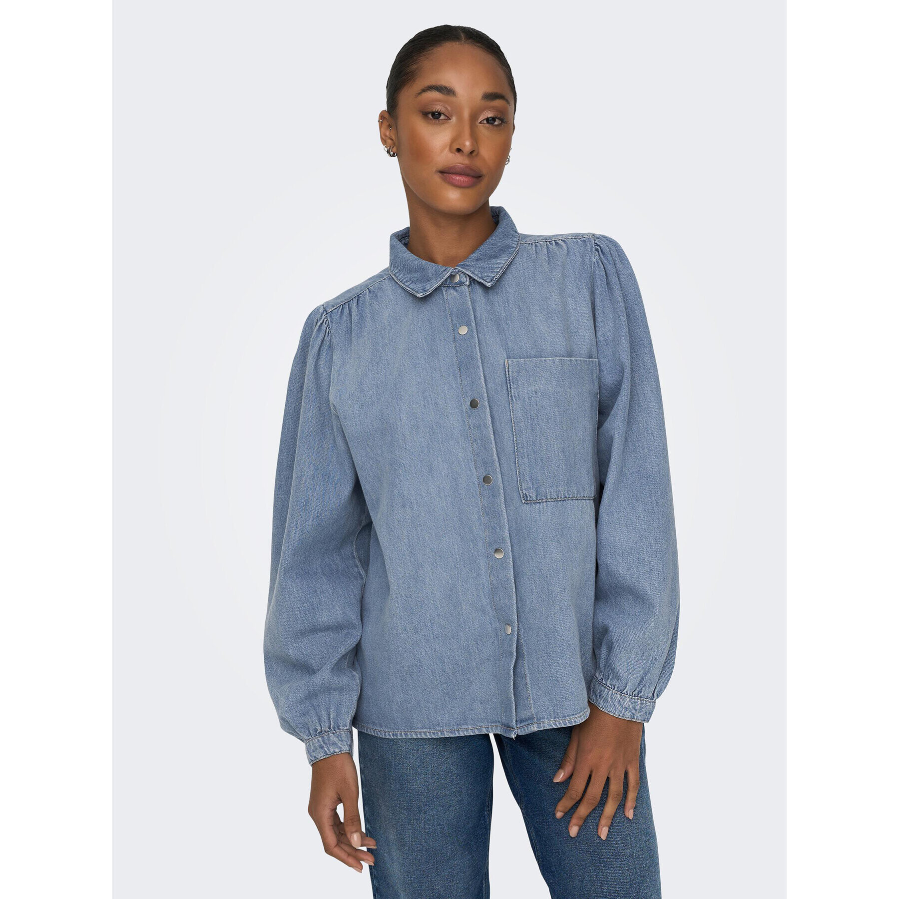 ONLY дънкова риза 15267501 Син Standard Fit - Pepit.bg