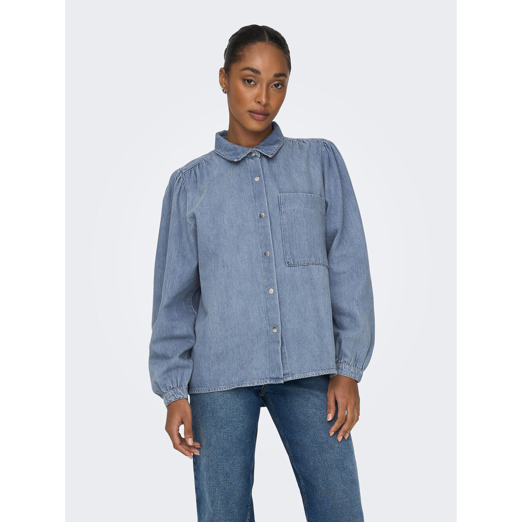 ONLY дънкова риза 15267501 Син Standard Fit - Pepit.bg