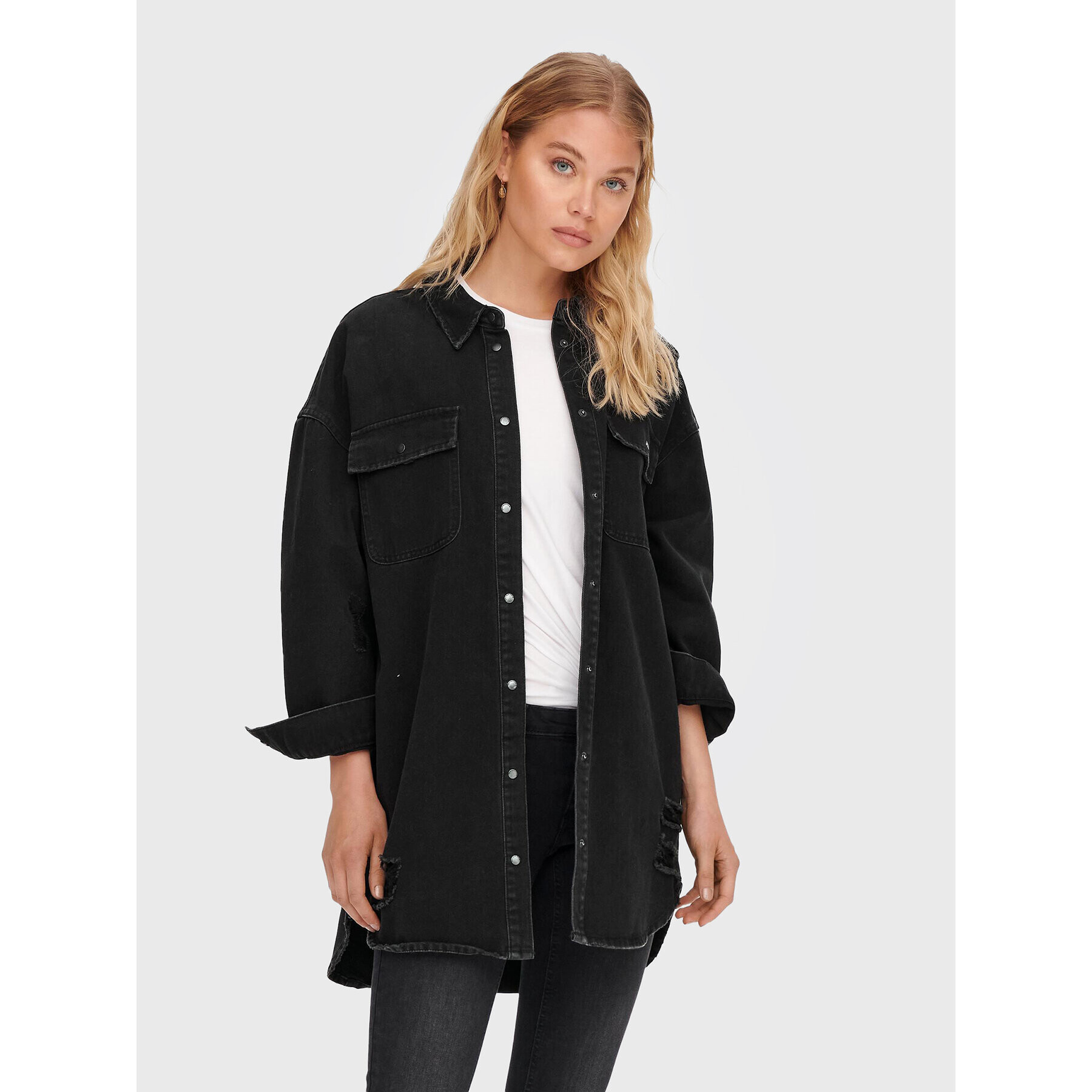 ONLY дънкова риза Kasia 15265390 Черен Relaxed Fit - Pepit.bg