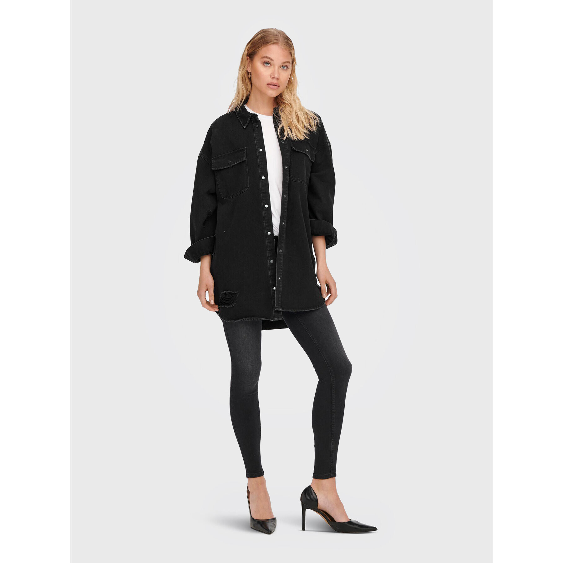 ONLY дънкова риза Kasia 15265390 Черен Relaxed Fit - Pepit.bg