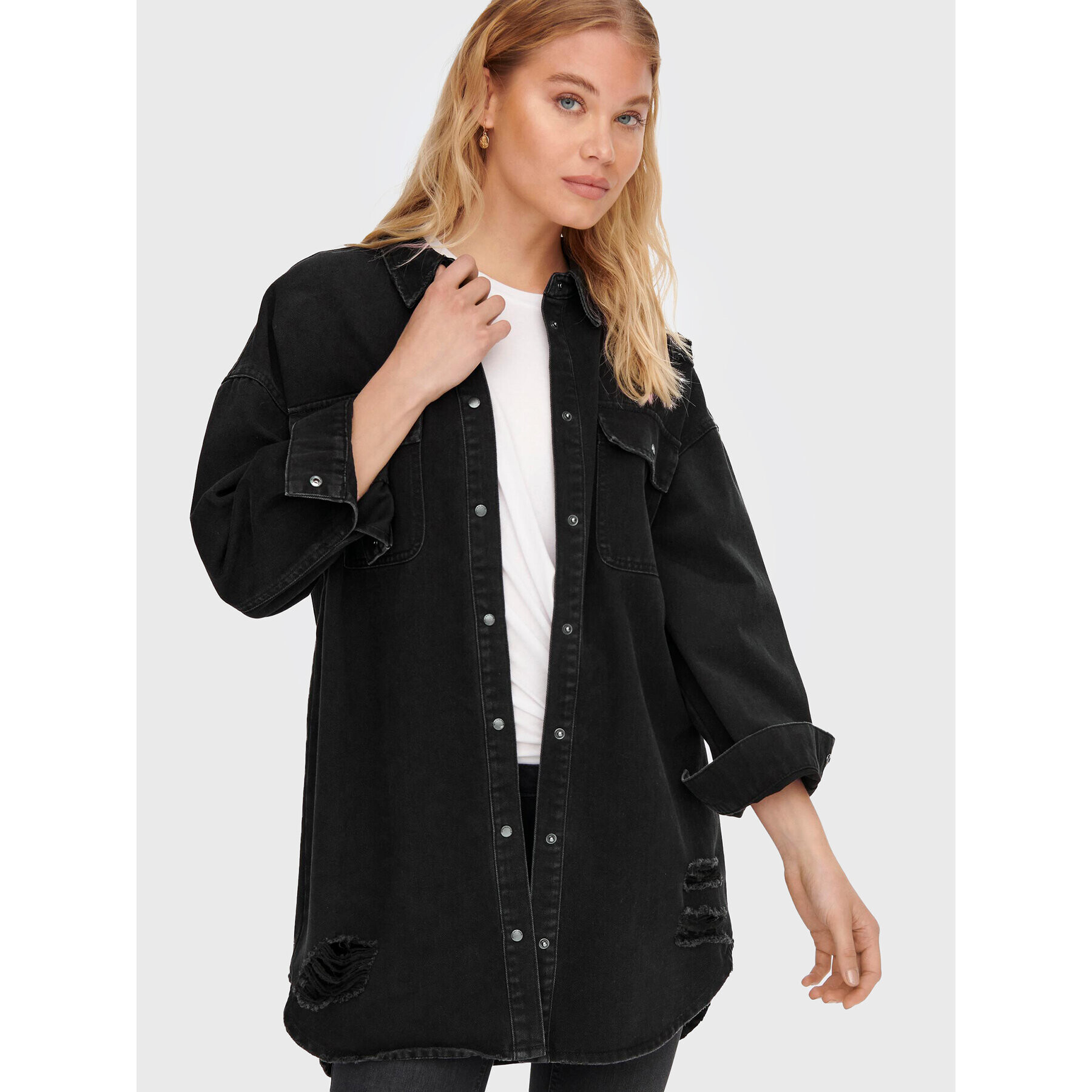 ONLY дънкова риза Kasia 15265390 Черен Relaxed Fit - Pepit.bg