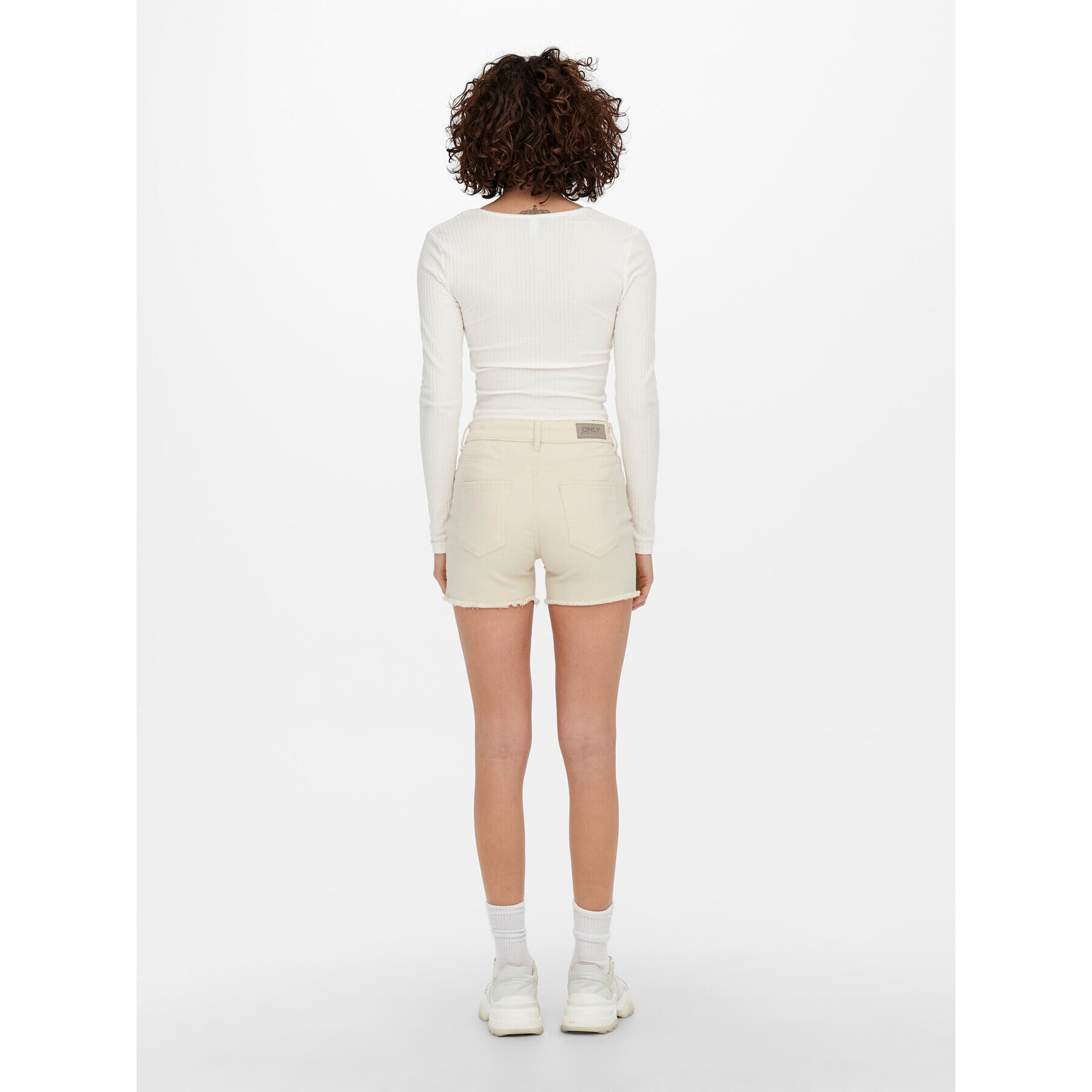 ONLY Дънкови шорти 15196303 Екрю Regular Fit - Pepit.bg