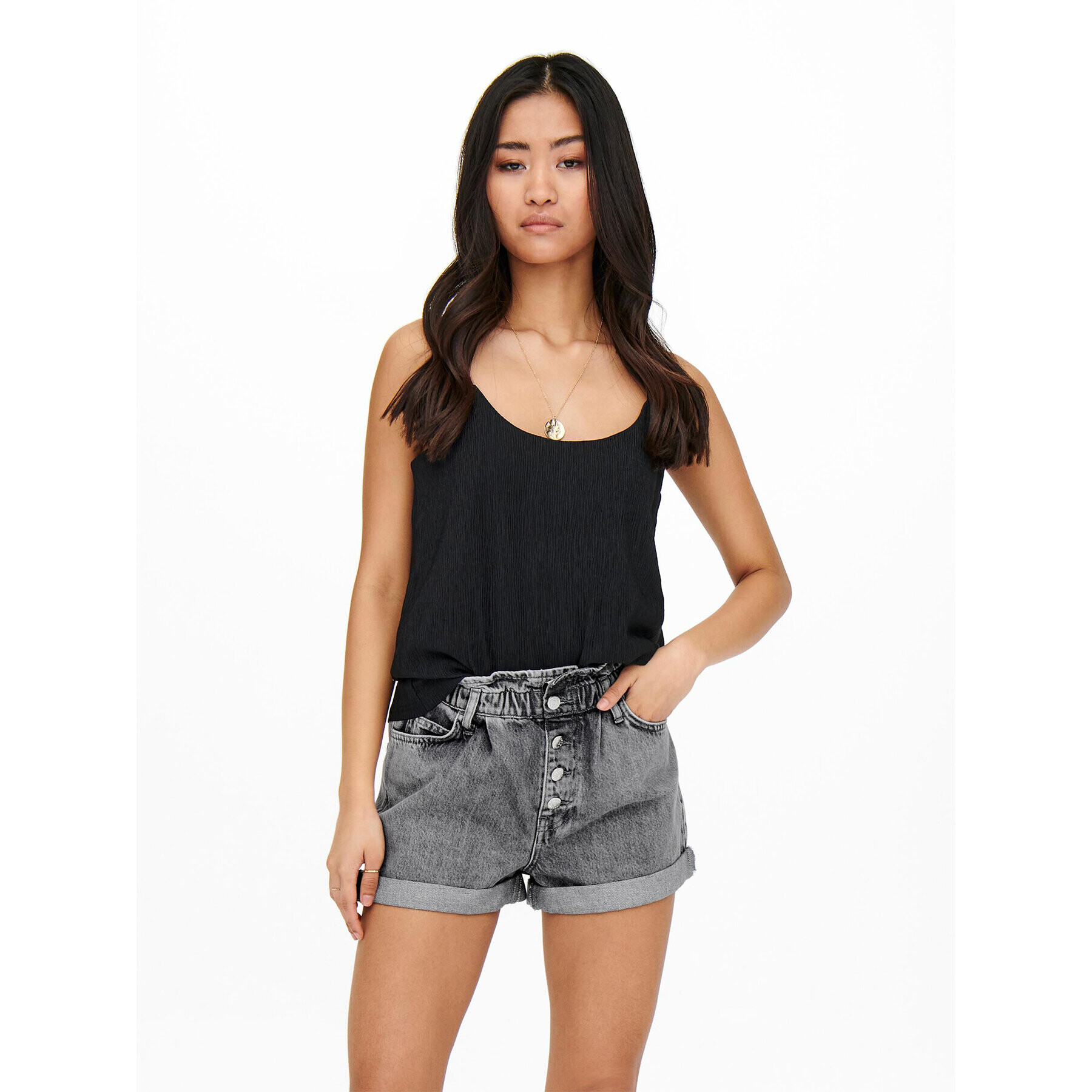 ONLY Дънкови шорти 15200196 Сив Relaxed Fit - Pepit.bg