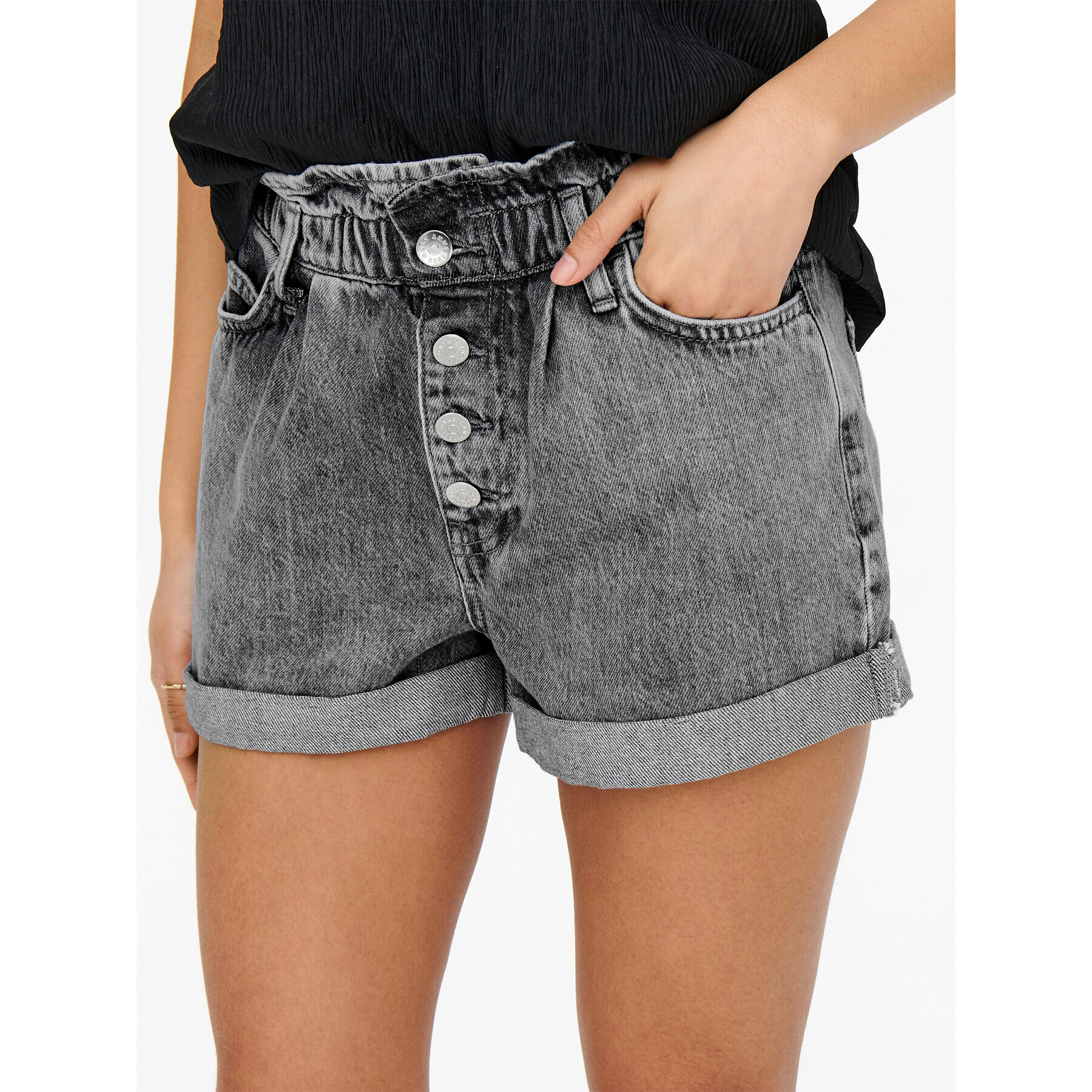 ONLY Дънкови шорти 15200196 Сив Relaxed Fit - Pepit.bg