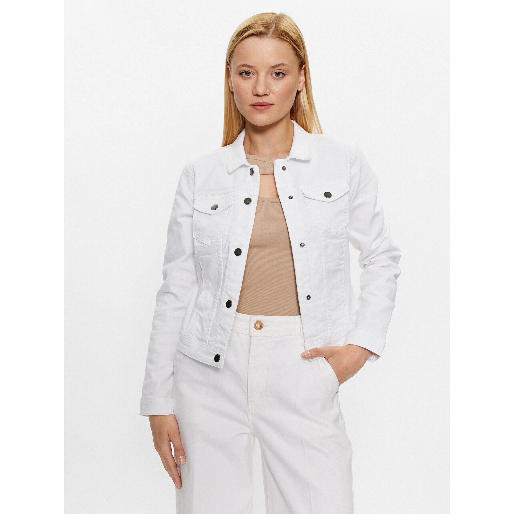 ONLY Дънково яке 15192447 Бял Regular Fit - Pepit.bg