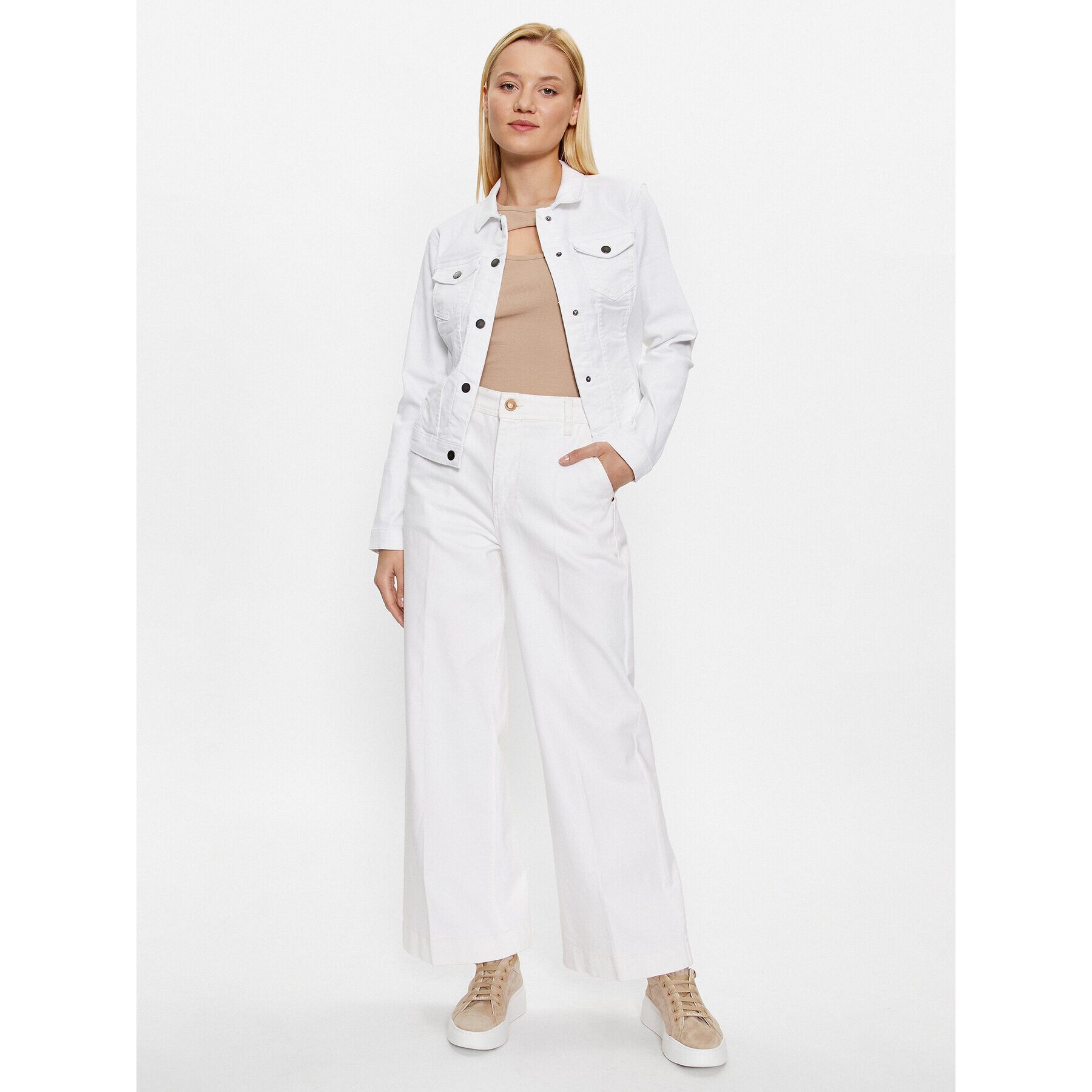 ONLY Дънково яке 15192447 Бял Regular Fit - Pepit.bg