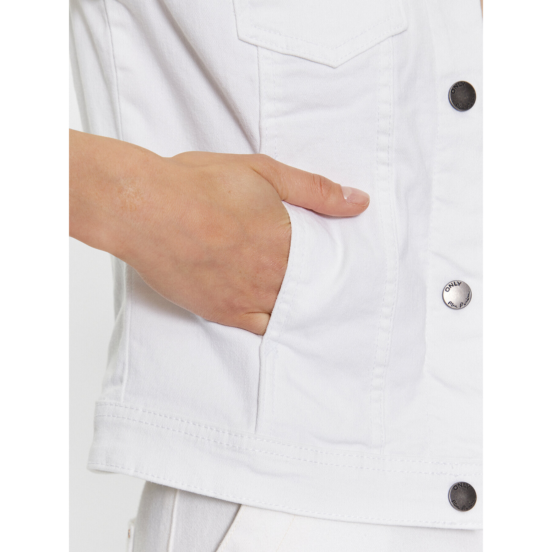 ONLY Дънково яке 15192447 Бял Regular Fit - Pepit.bg