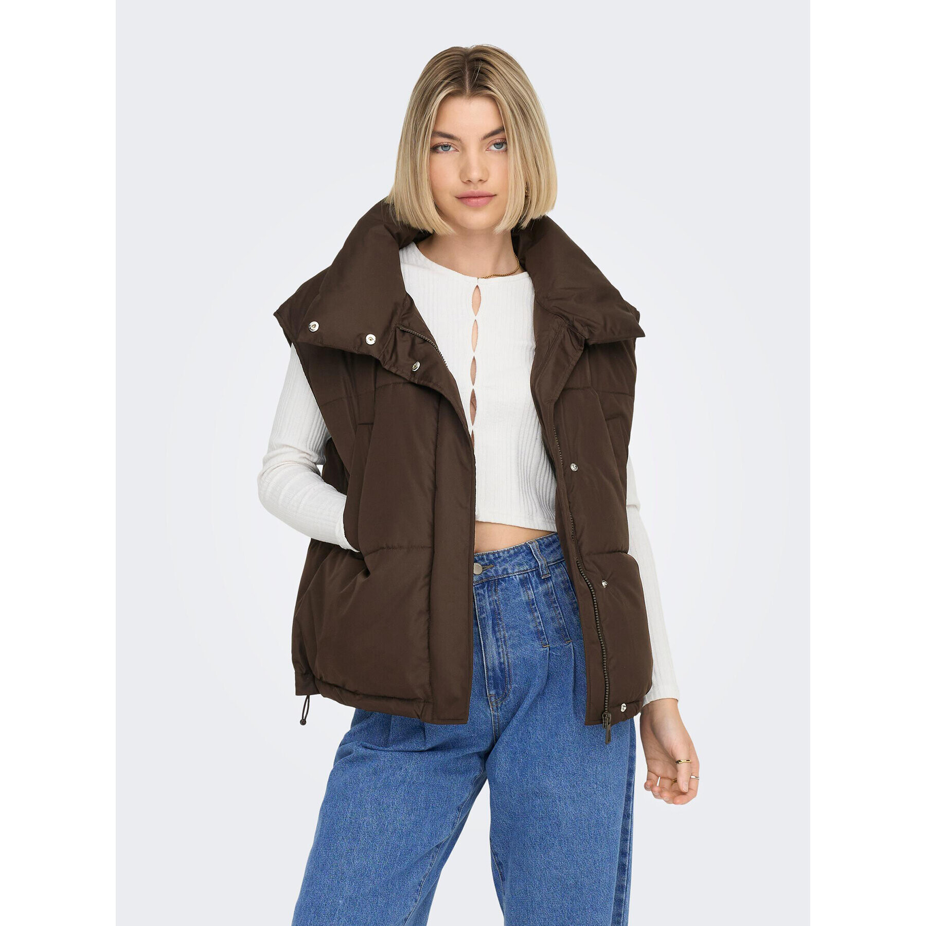 ONLY Елек 15292923 Кафяв Regular Fit - Pepit.bg