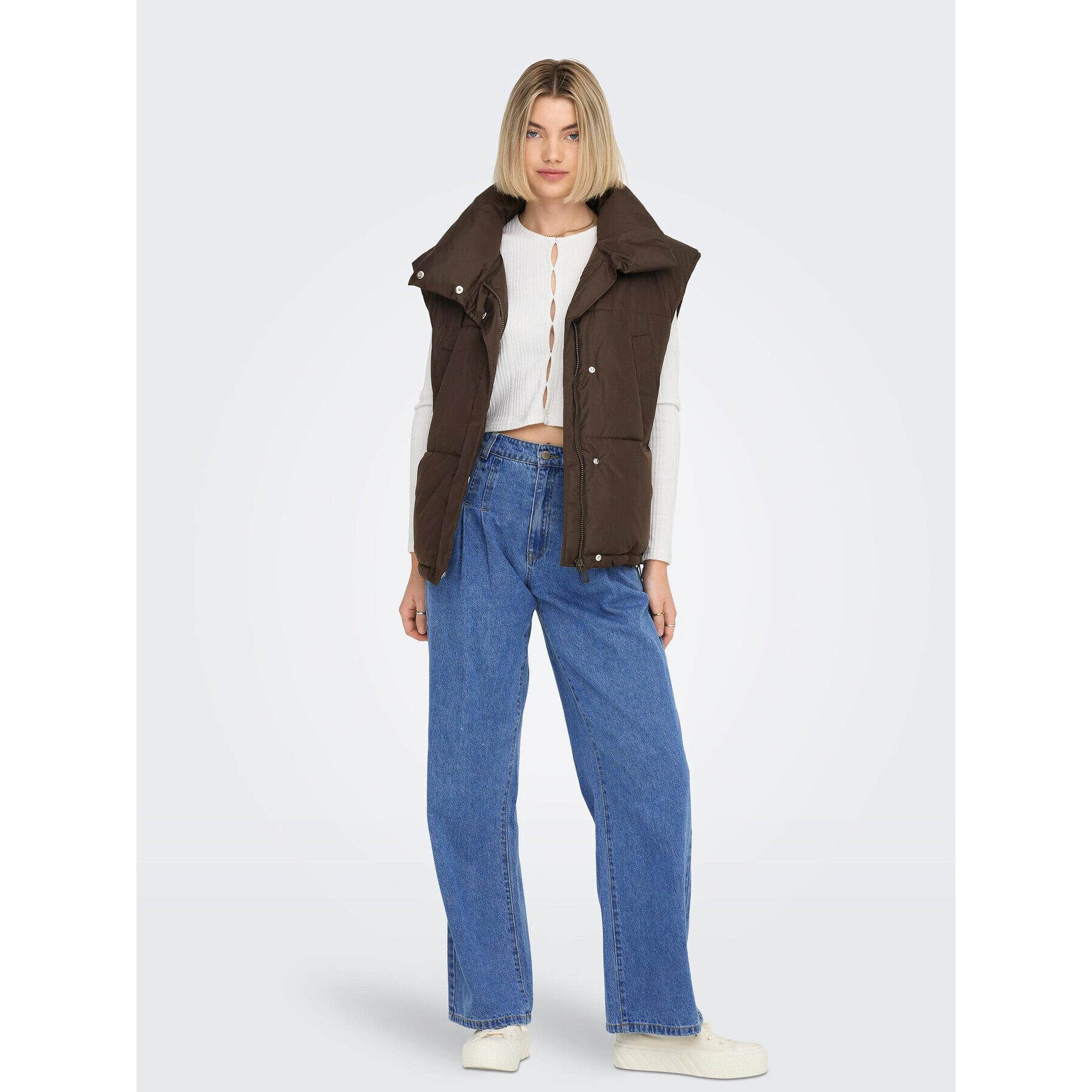 ONLY Елек 15292923 Кафяв Regular Fit - Pepit.bg