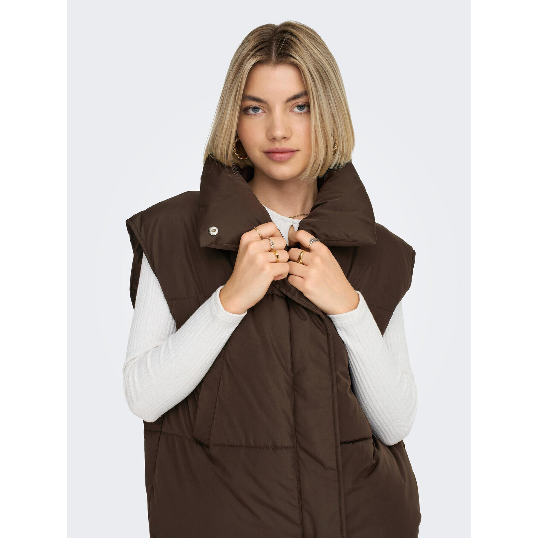 ONLY Елек 15292923 Кафяв Regular Fit - Pepit.bg