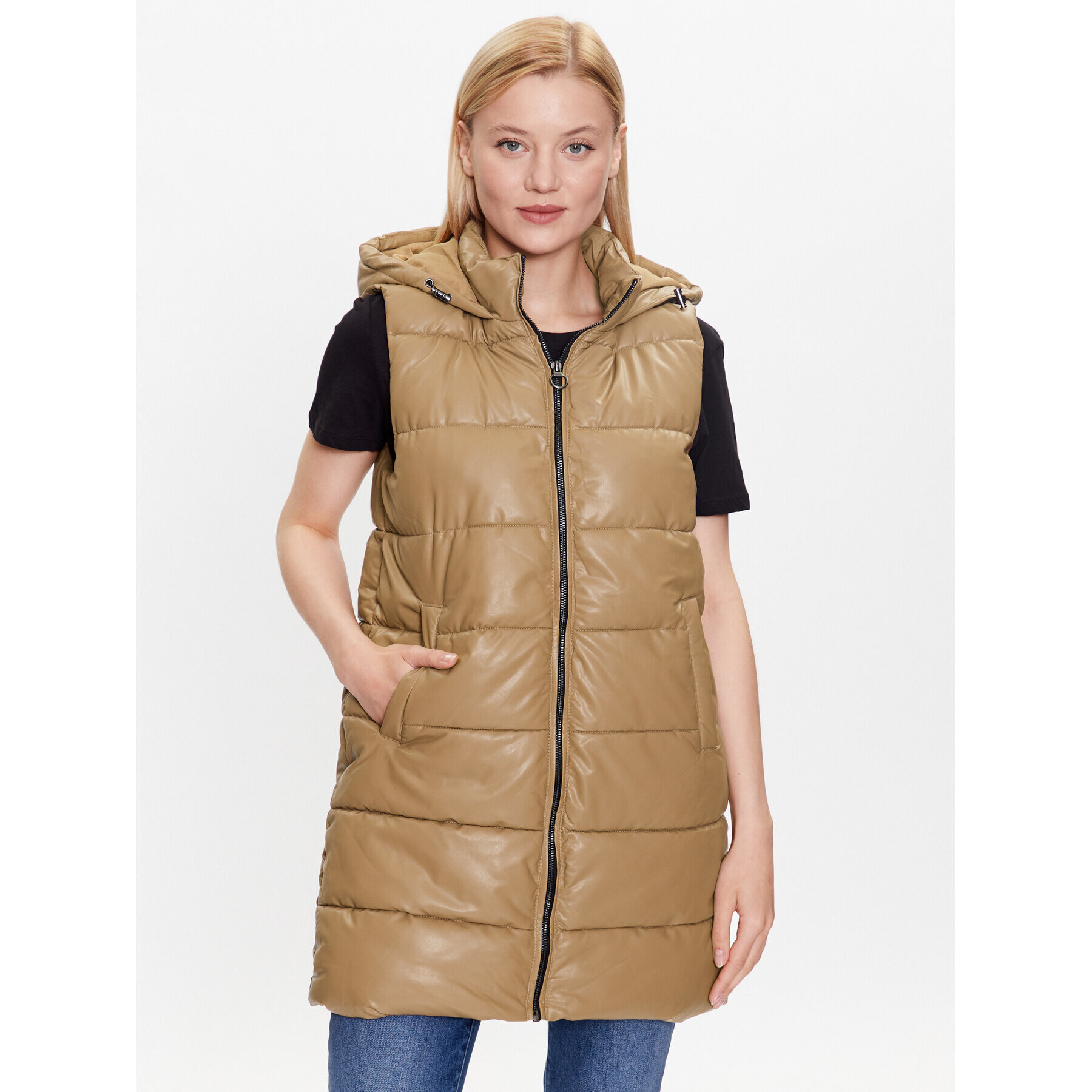 ONLY Елек Anja 15261497 Кафяв Regular Fit - Pepit.bg