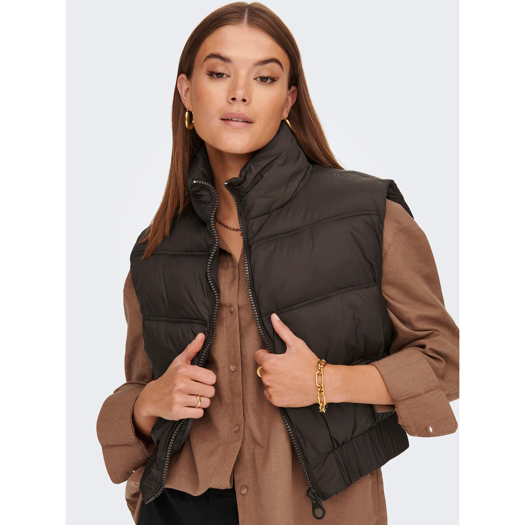 ONLY Елек Carol 15271103 Кафяв Regular Fit - Pepit.bg