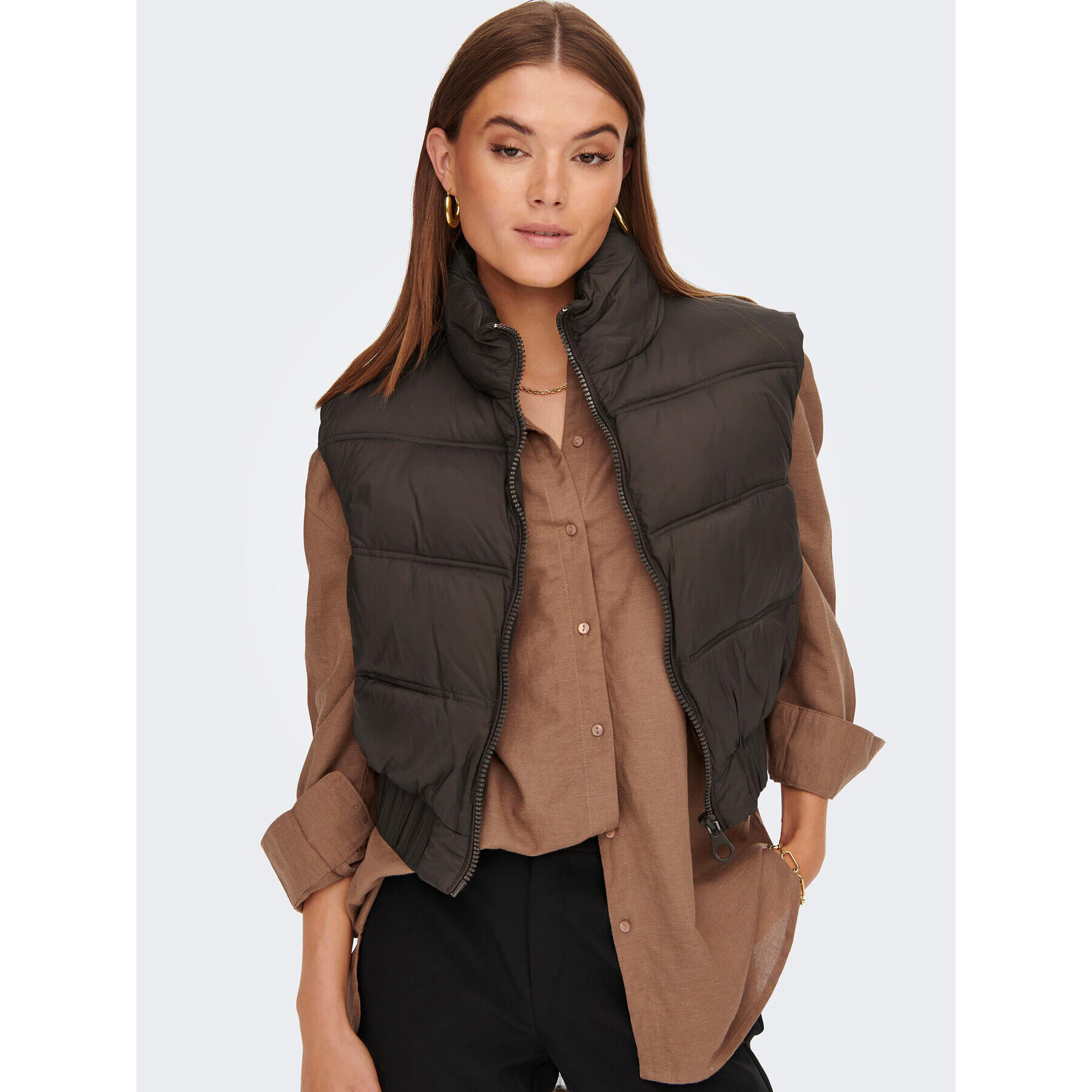 ONLY Елек Carol 15271103 Кафяв Regular Fit - Pepit.bg