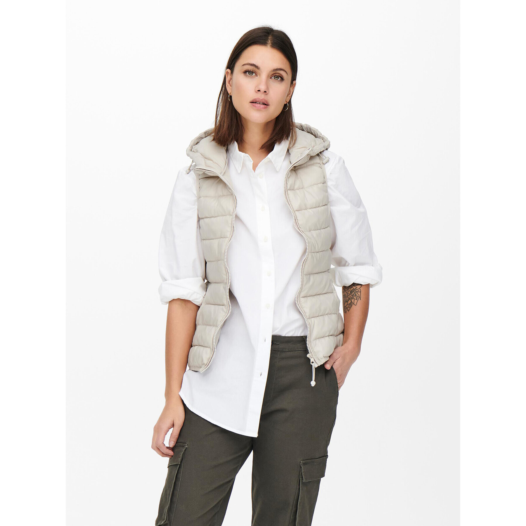 ONLY Елек New Tahoe 15205760 Екрю Regular Fit - Pepit.bg