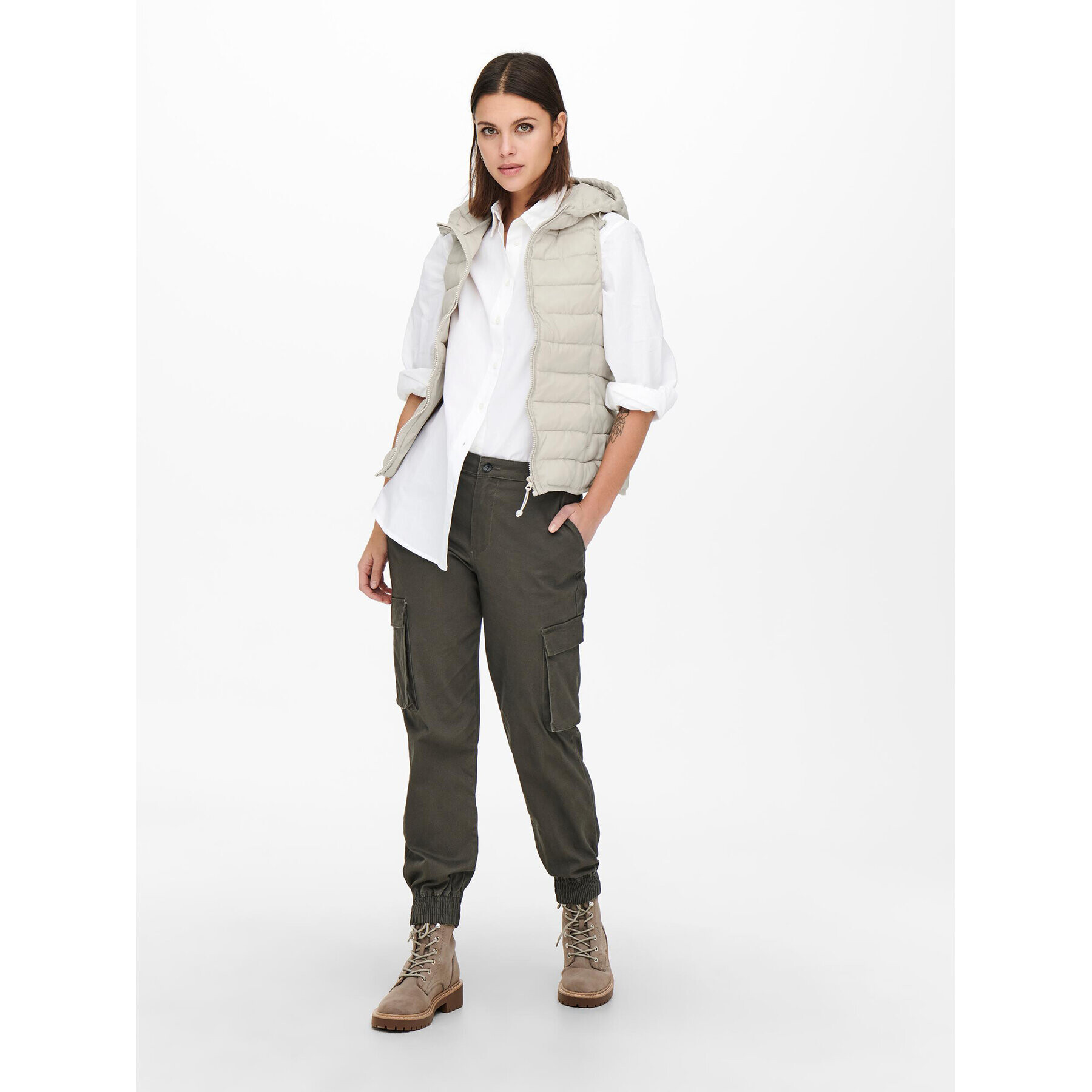 ONLY Елек New Tahoe 15205760 Екрю Regular Fit - Pepit.bg