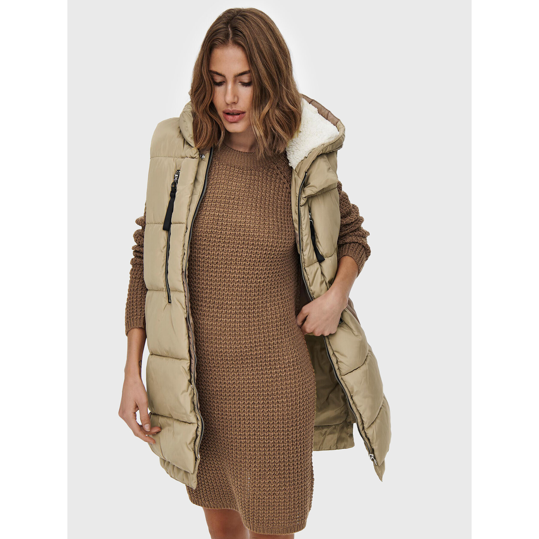 ONLY Елек Nora 15235033 Бежов Regular Fit - Pepit.bg
