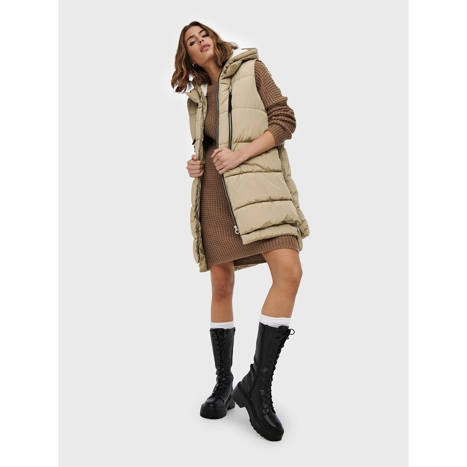 ONLY Елек Nora 15235033 Бежов Regular Fit - Pepit.bg
