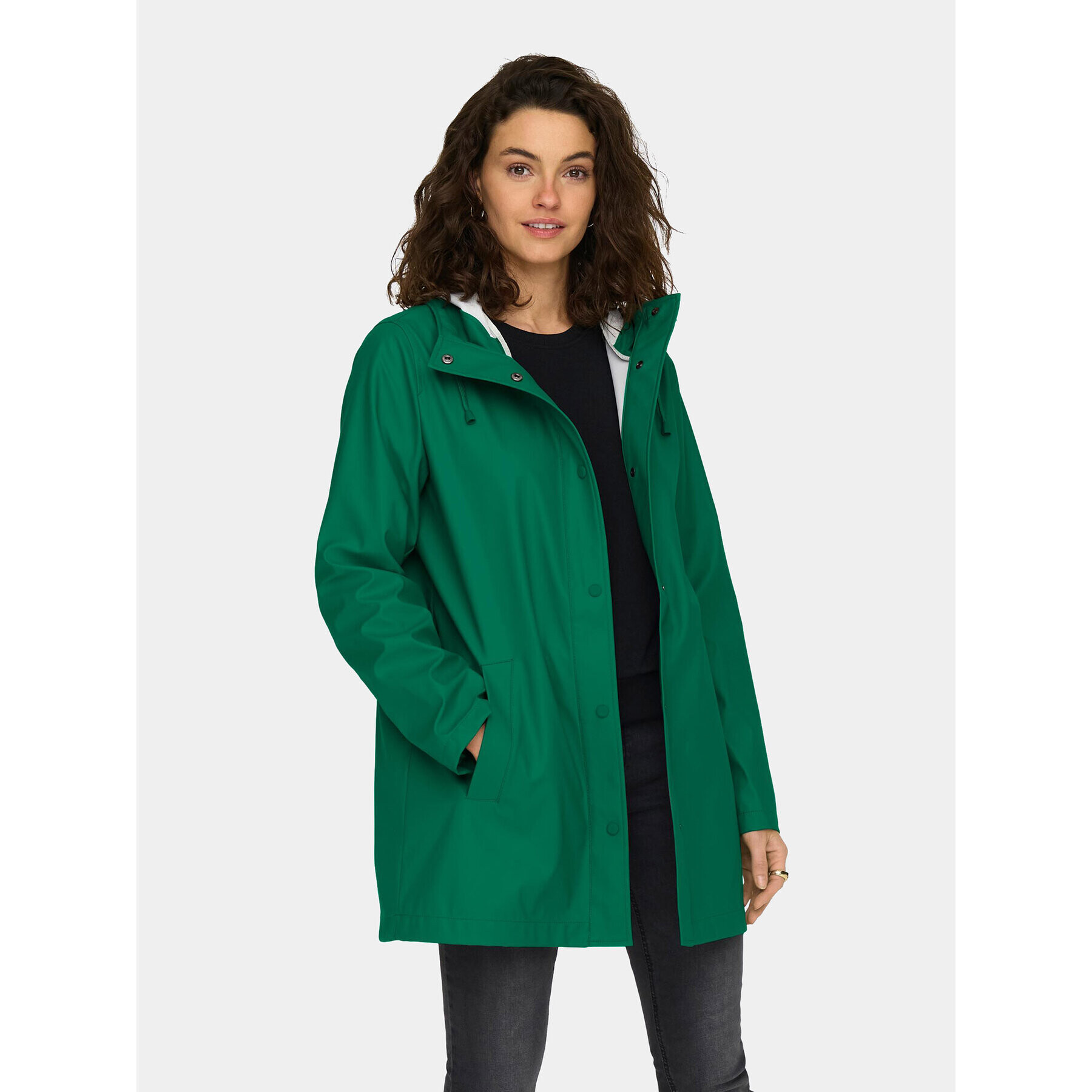 ONLY Яке за дъжд New Ellen 15304784 Зелен Regular Fit - Pepit.bg