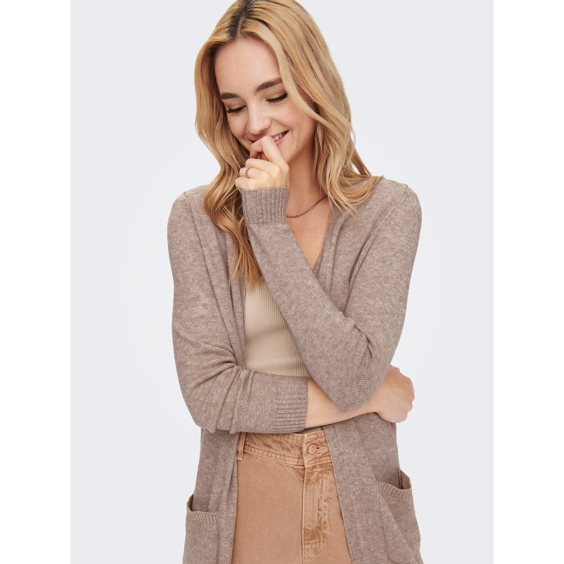ONLY Кардиган 15271673 Бежов Regular Fit - Pepit.bg
