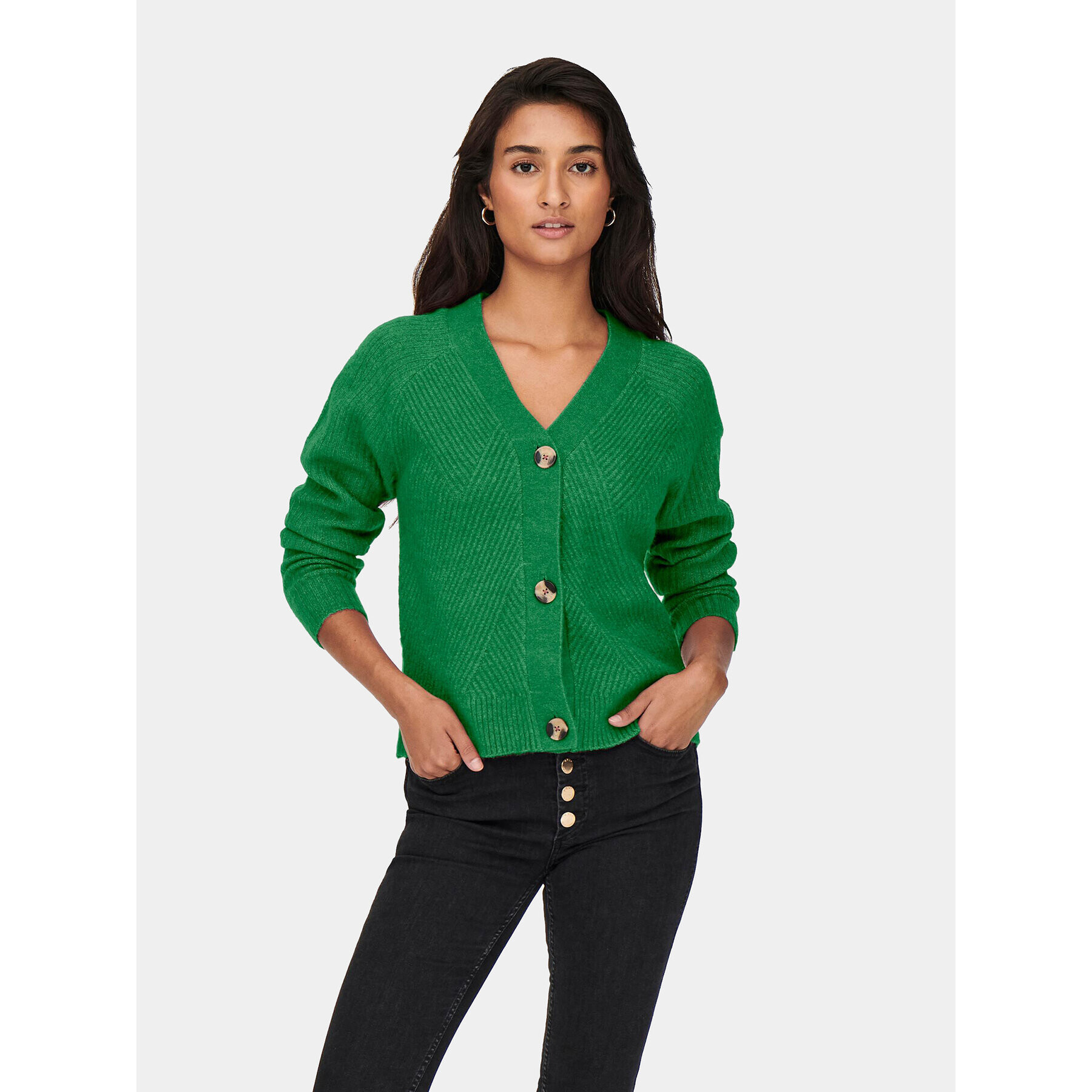 ONLY Кардиган Carol 15211521 Зелен Relaxed Fit - Pepit.bg