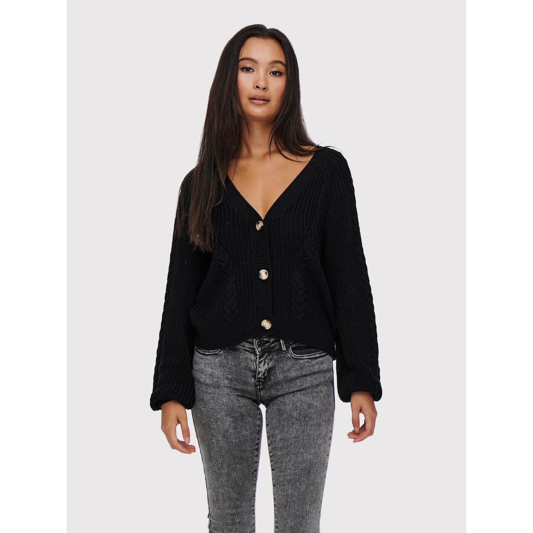 ONLY Кардиган Rosie 15210622 Черен Regular Fit - Pepit.bg