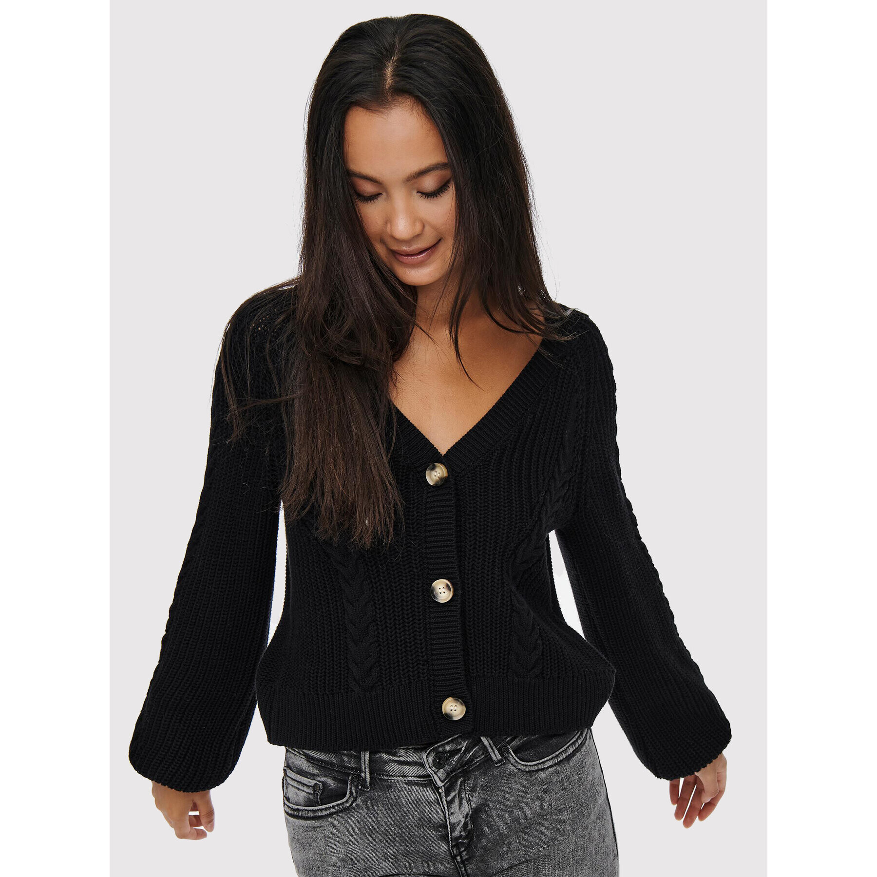 ONLY Кардиган Rosie 15210622 Черен Regular Fit - Pepit.bg