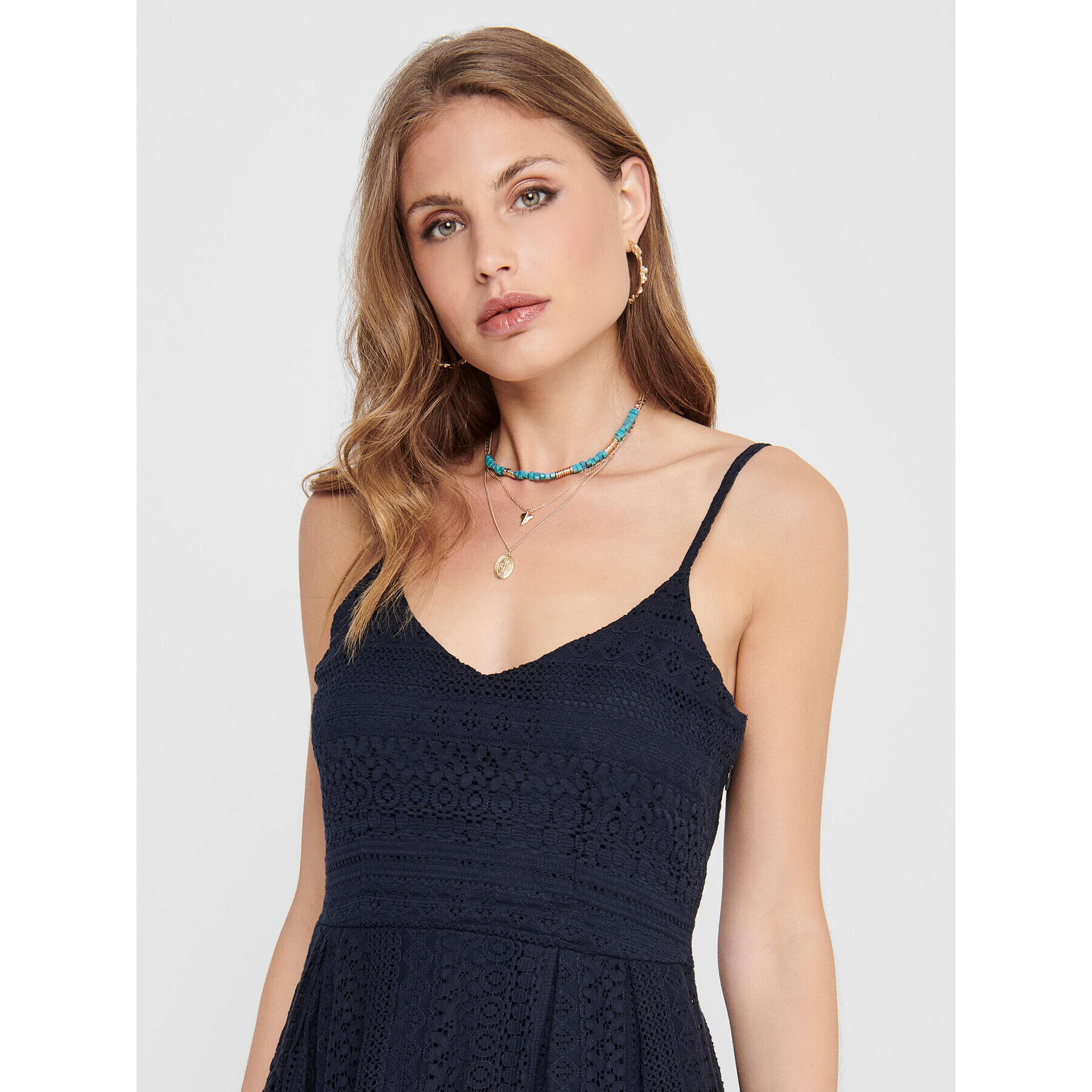 ONLY Коктейлна рокля 15204799 Тъмносин Regular Fit - Pepit.bg